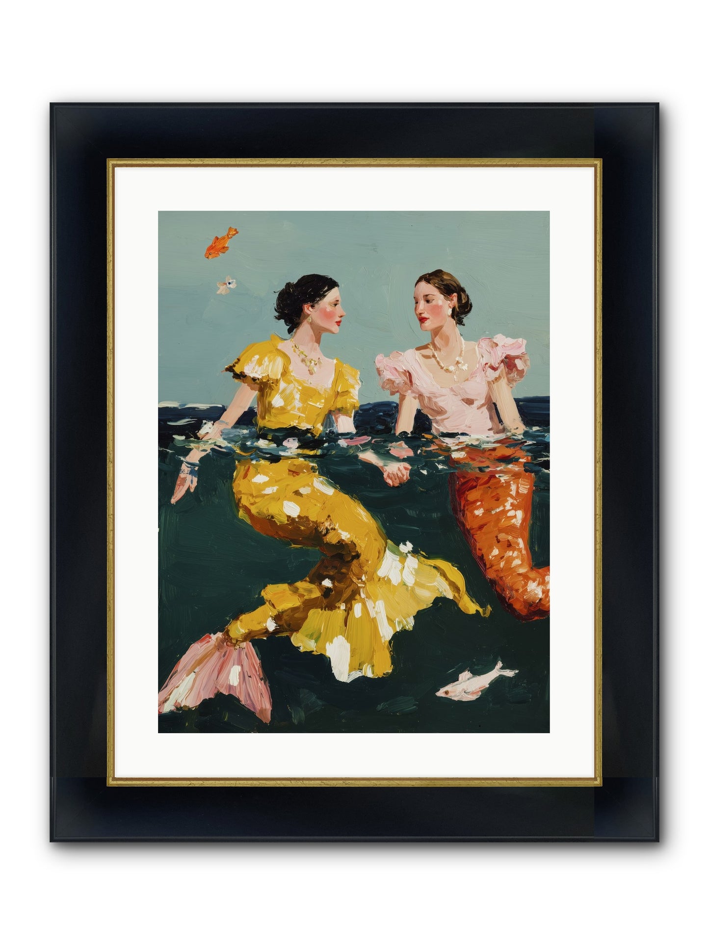 Ocean Daughters Framed Print - Wide Black w/Gold 18x24