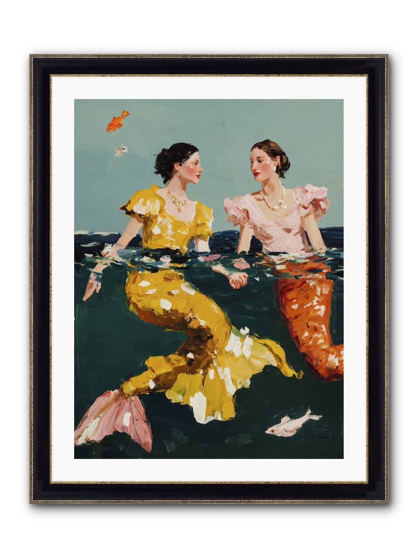 Ocean Daughters Framed Print - Black & Gold 24x32