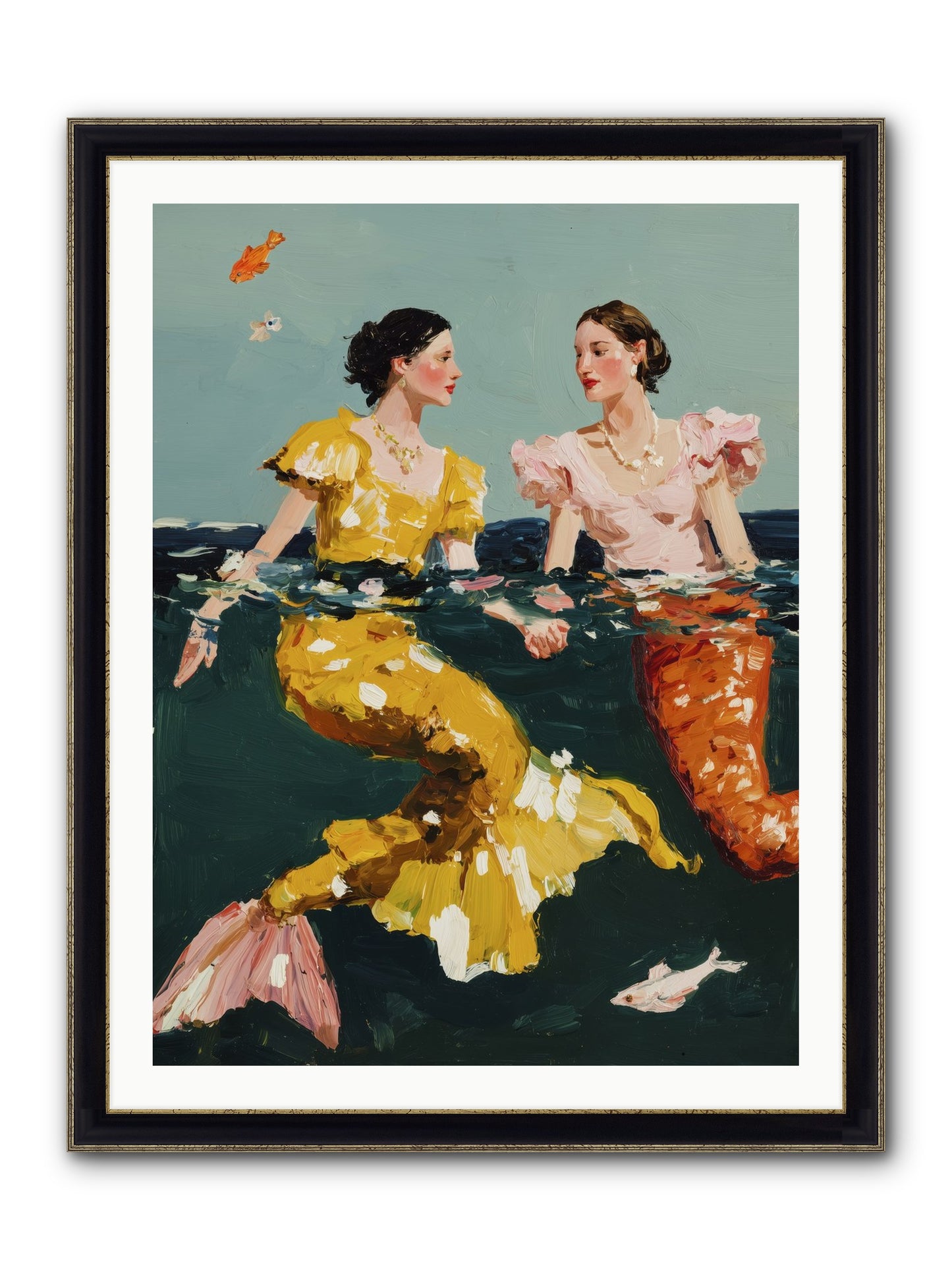 Ocean Daughters Framed Print - Black & Gold 30x40