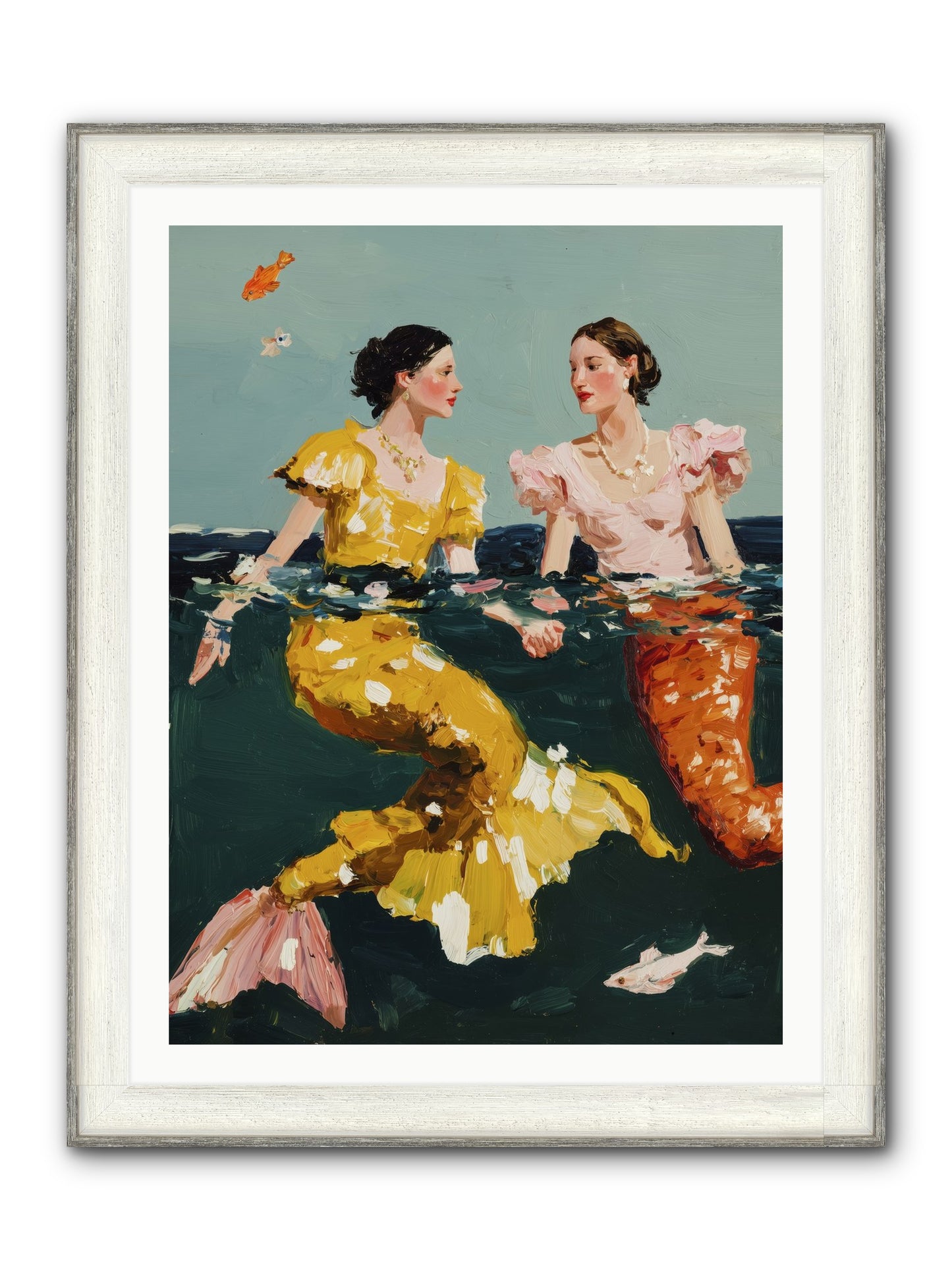 Ocean Daughters Framed Print - Driftwood White 30x40