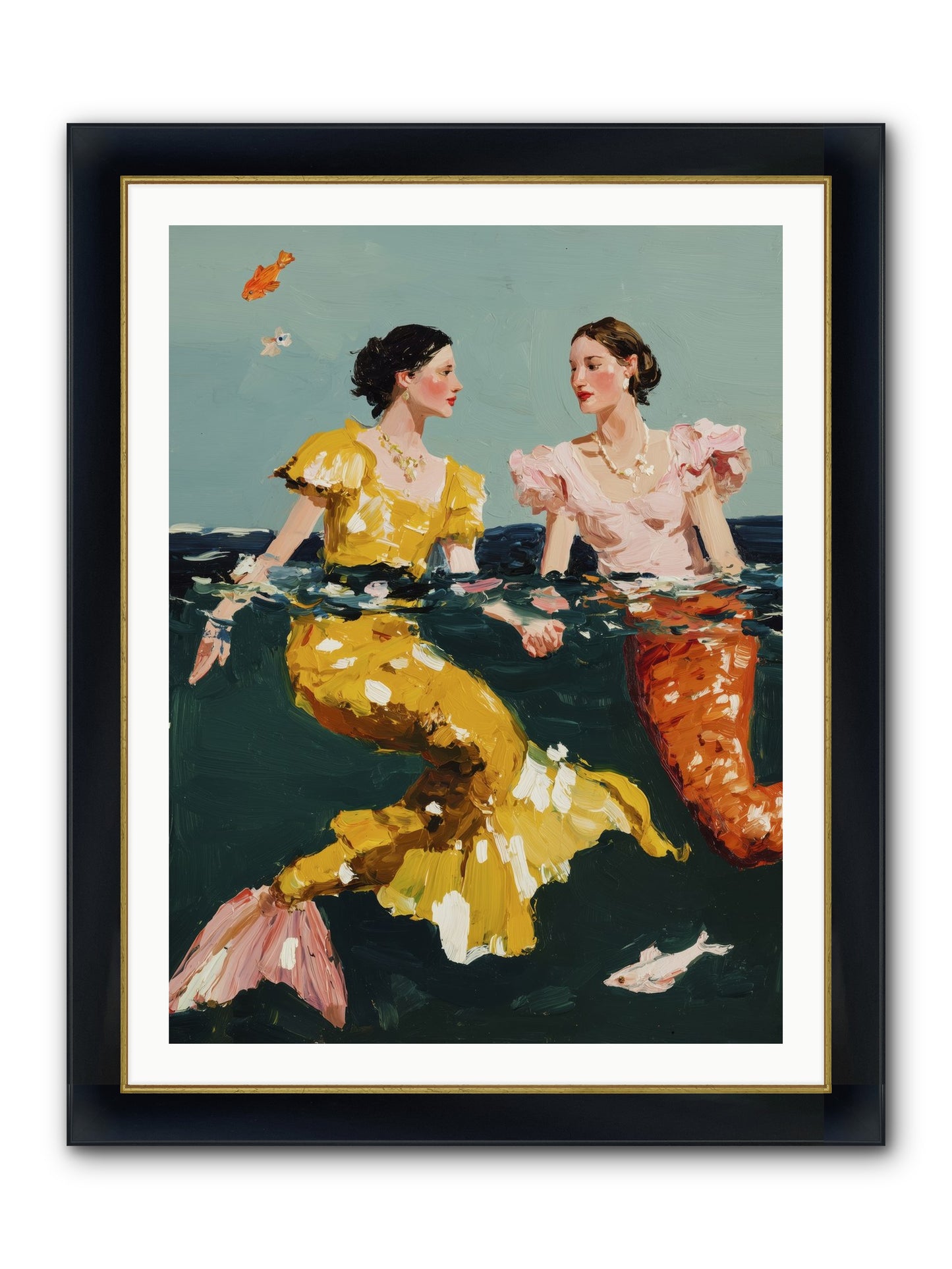 Ocean Daughters Framed Print - Wide Black w/Gold 30x40