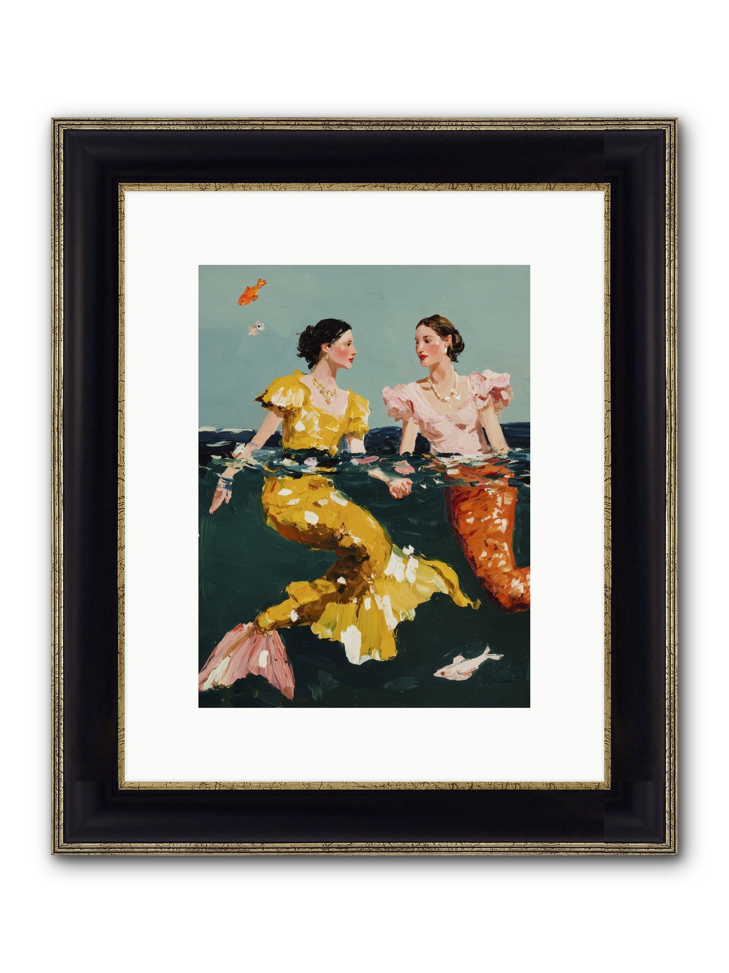 Ocean Daughters Framed Print - Black & Gold 9x12