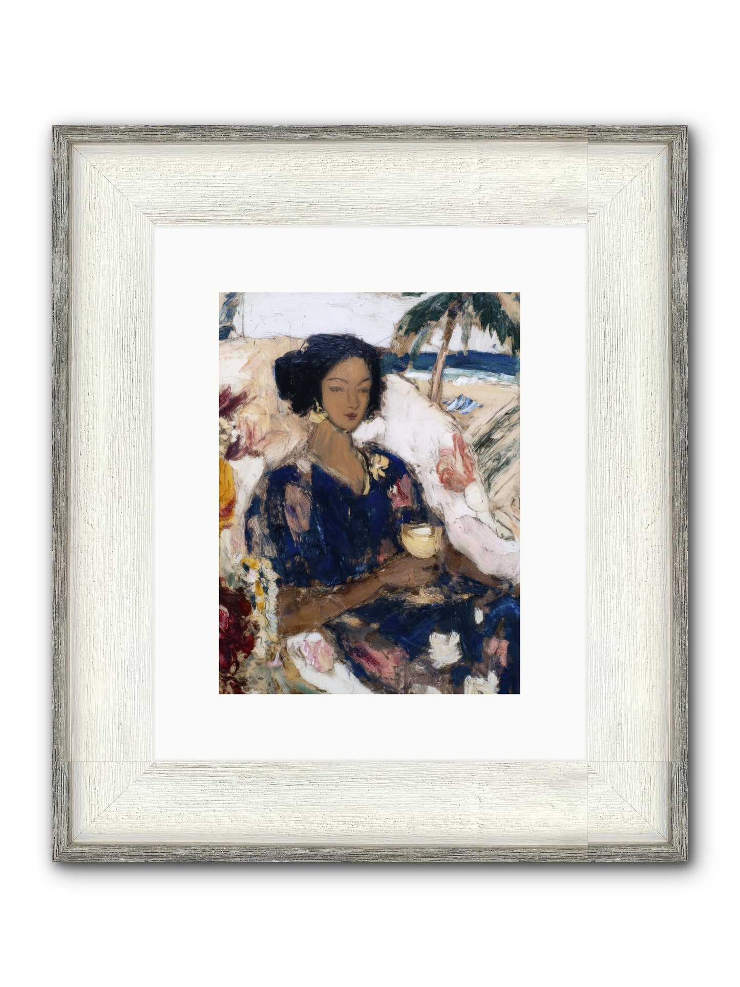 Ocean Holds The Light Framed Print - Driftwood White 9x12