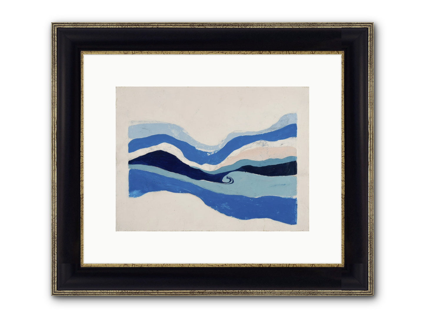 Ocean Reckoning Framed Print - Black & Gold 12x9