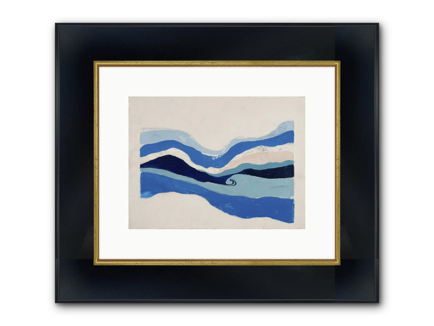 Ocean Reckoning Framed Print - Wide Black w/Gold 12x9
