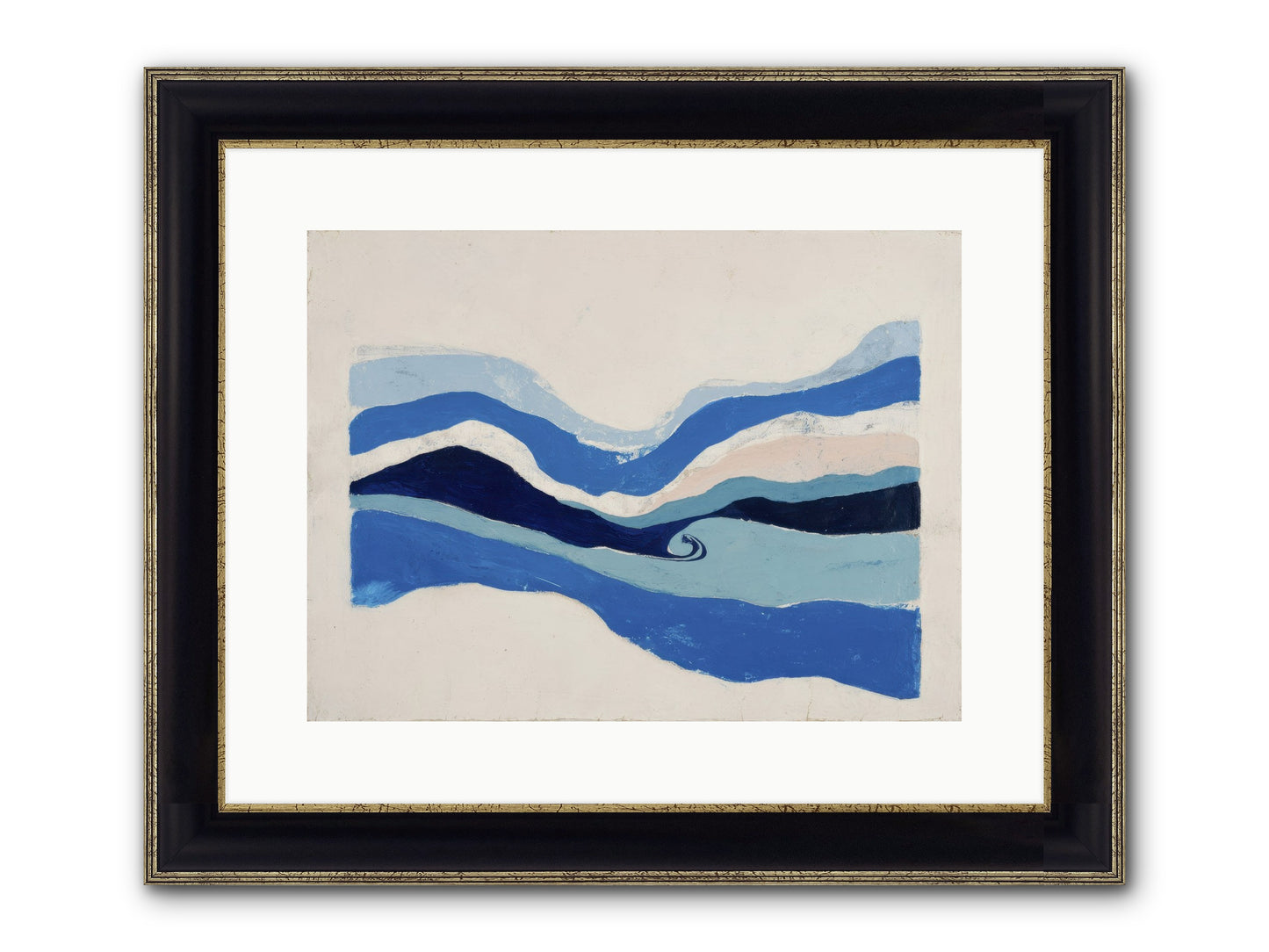 Ocean Reckoning Framed Print - Black & Gold 16x12
