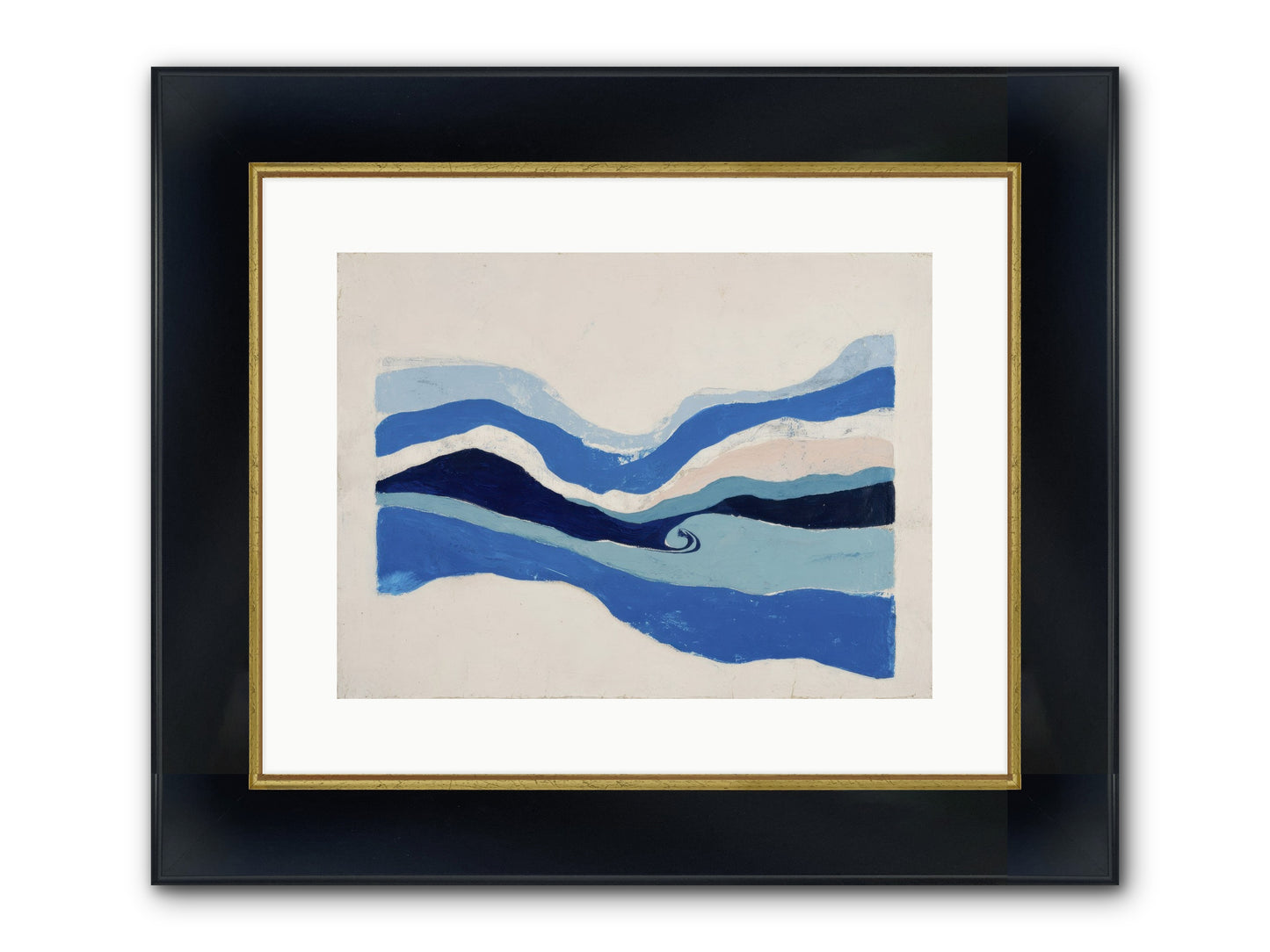 Ocean Reckoning Framed Print - Wide Black w/Gold 16x12