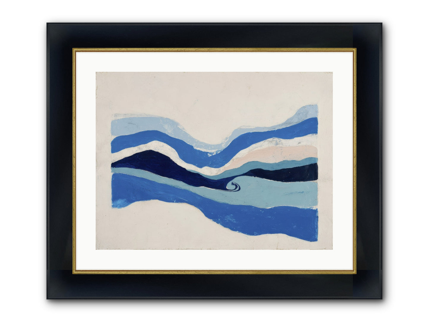 Ocean Reckoning Framed Print - Wide Black w/Gold 24x18