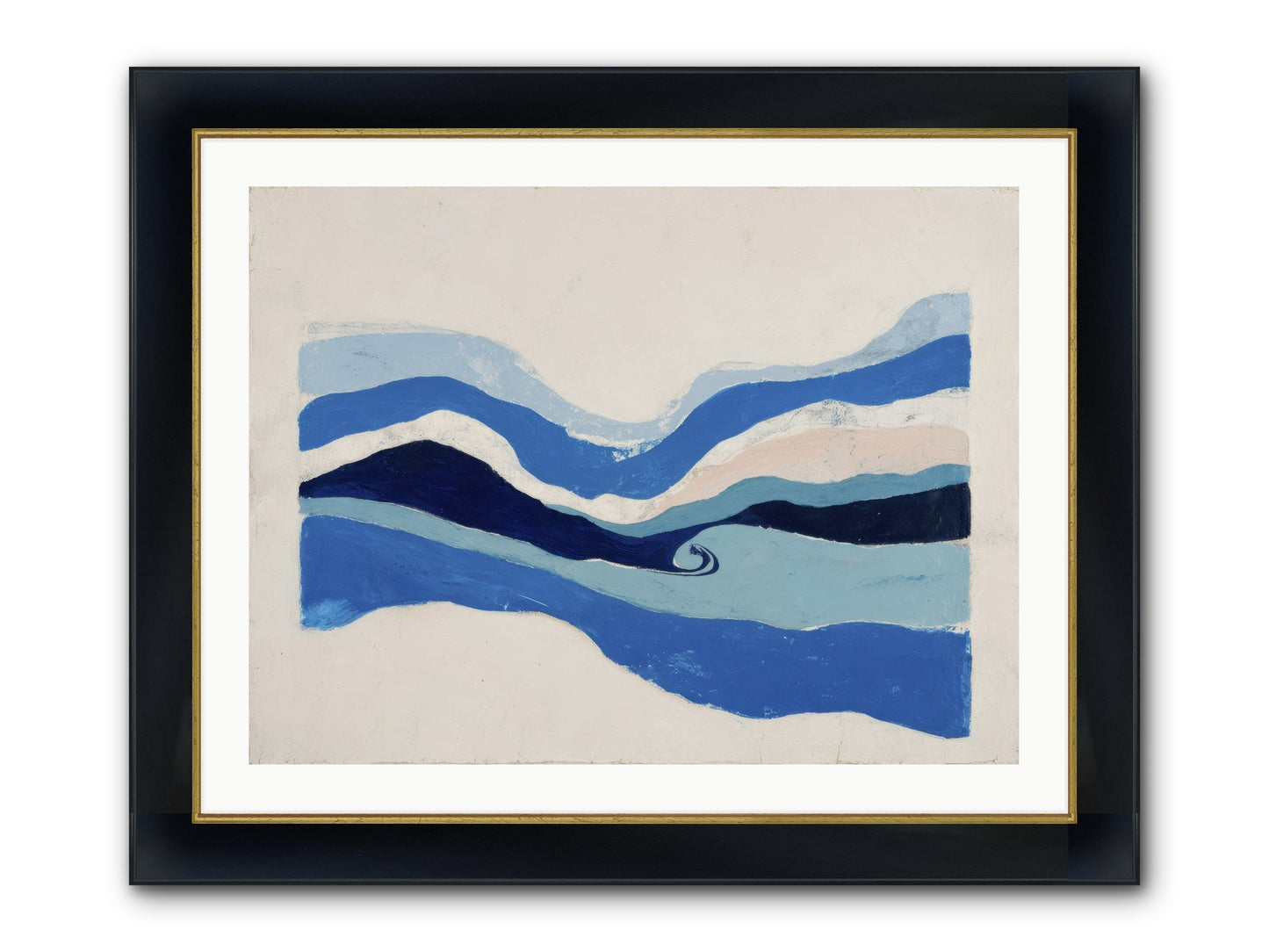 Ocean Reckoning Framed Print - Wide Black w/Gold 32x24