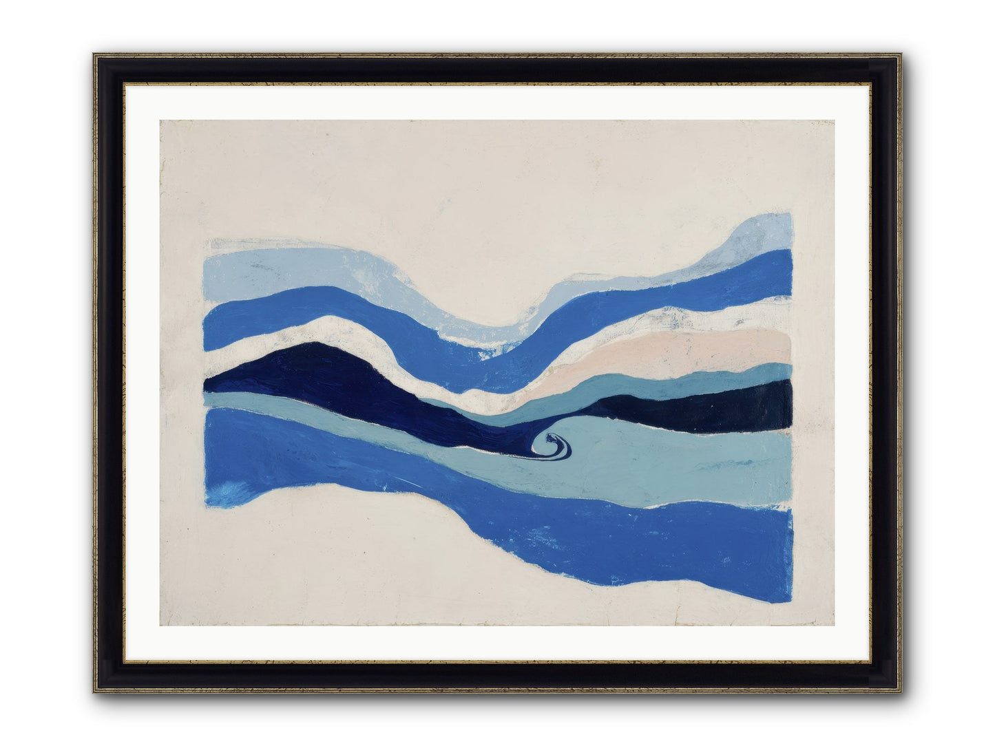 Ocean Reckoning Framed Print - Black & Gold 40x30