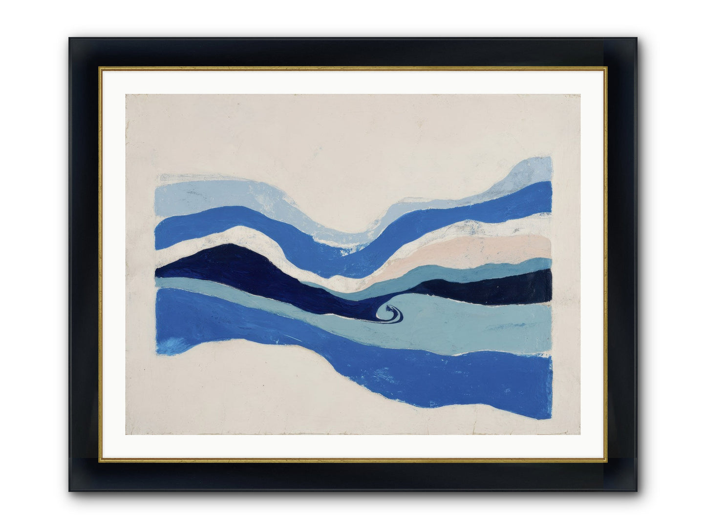 Ocean Reckoning Framed Print - Wide Black w/Gold 40x30