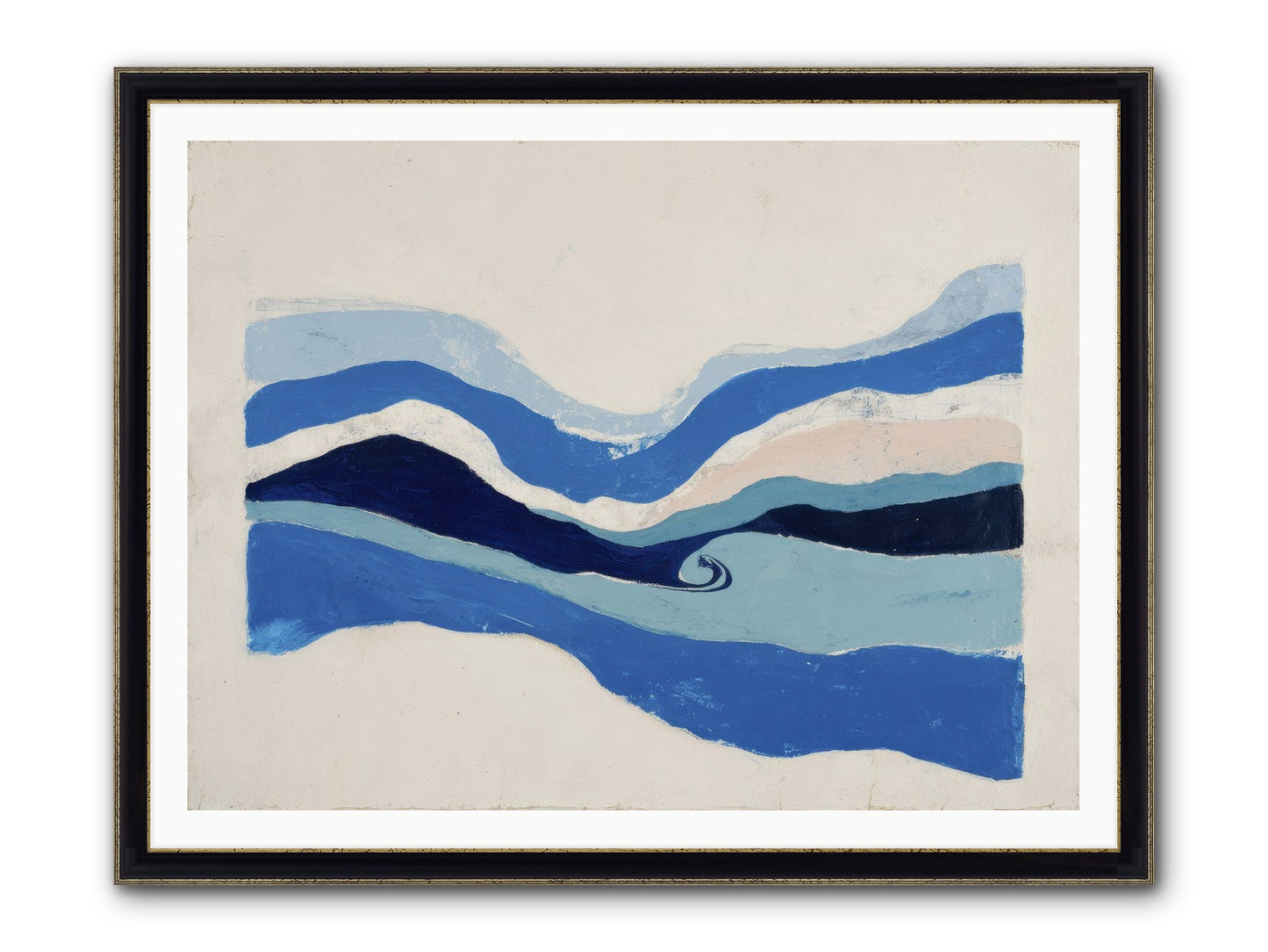 Ocean Reckoning Framed Print - Black & Gold 48x36