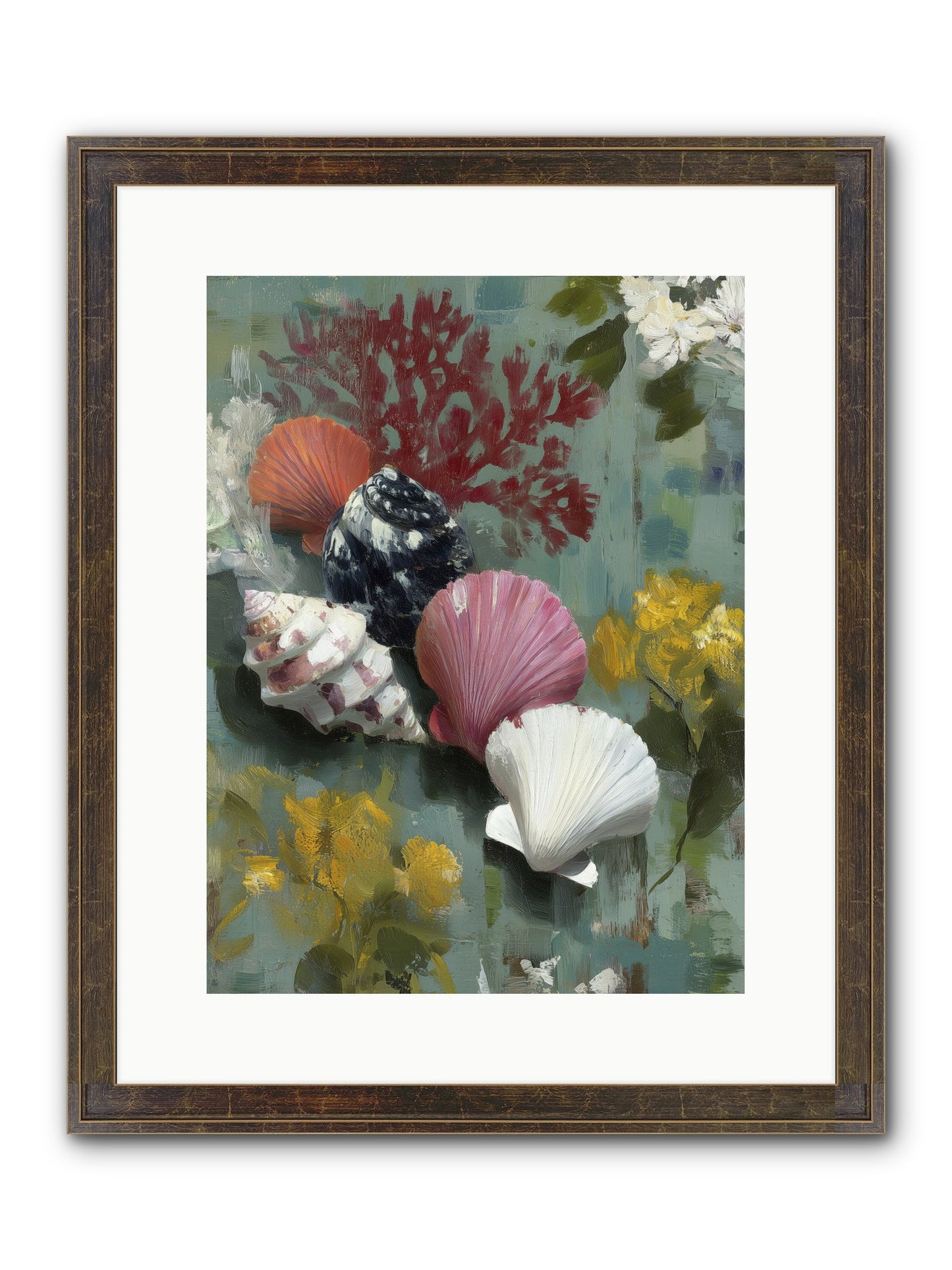 Ocean's Alphabet Framed Print - Slimwoods Black/Gold 12x16