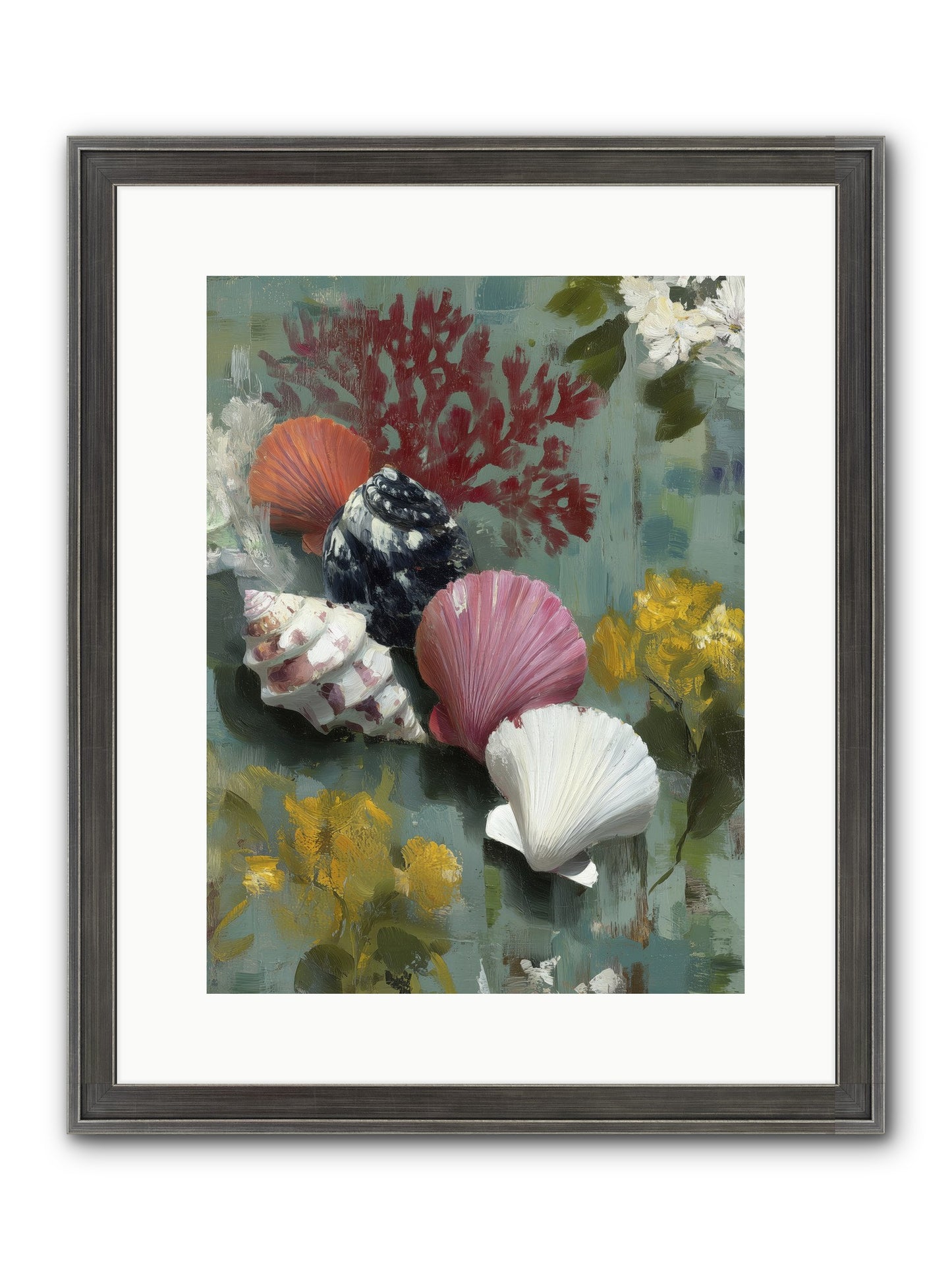 Ocean's Alphabet Framed Print - Slimwoods Black/Silver 12x16