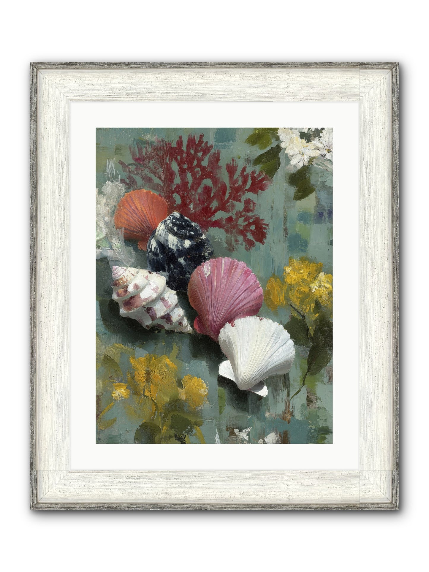 Ocean's Alphabet Framed Print - Driftwood White 18x24