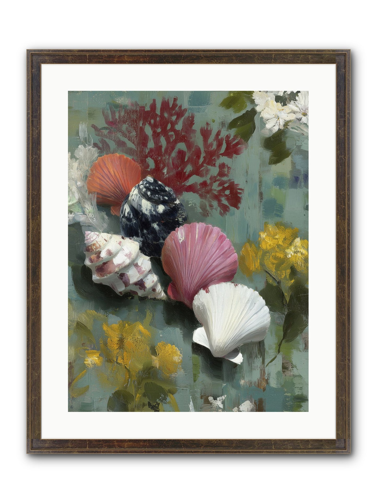 Ocean's Alphabet Framed Print - Slimwoods Black/Gold 18x24