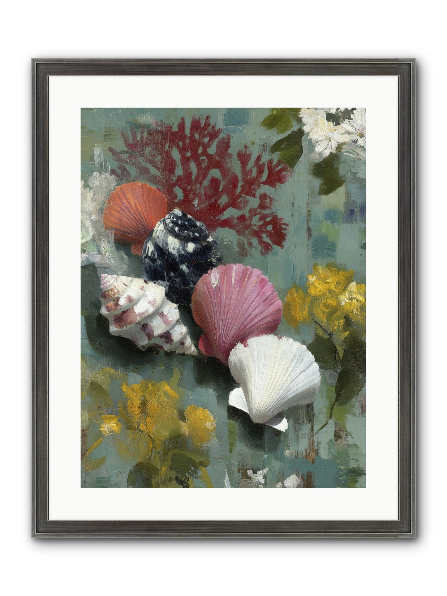 Ocean's Alphabet Framed Print - Slimwoods Black/Silver 18x24