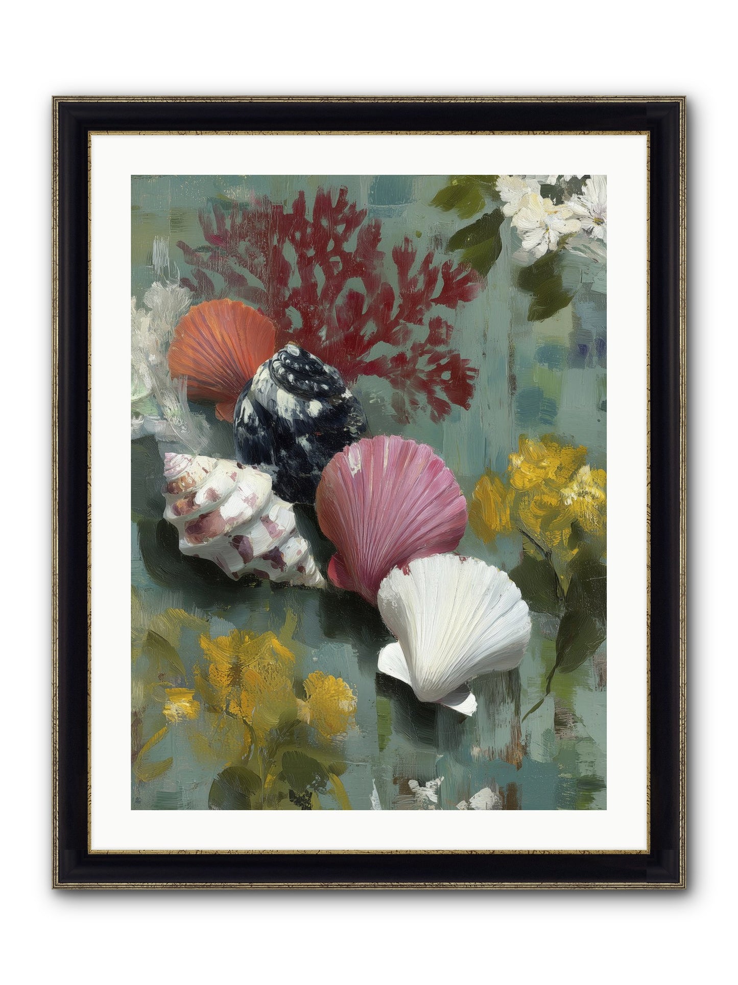 Ocean's Alphabet Framed Print - Black & Gold 24x32
