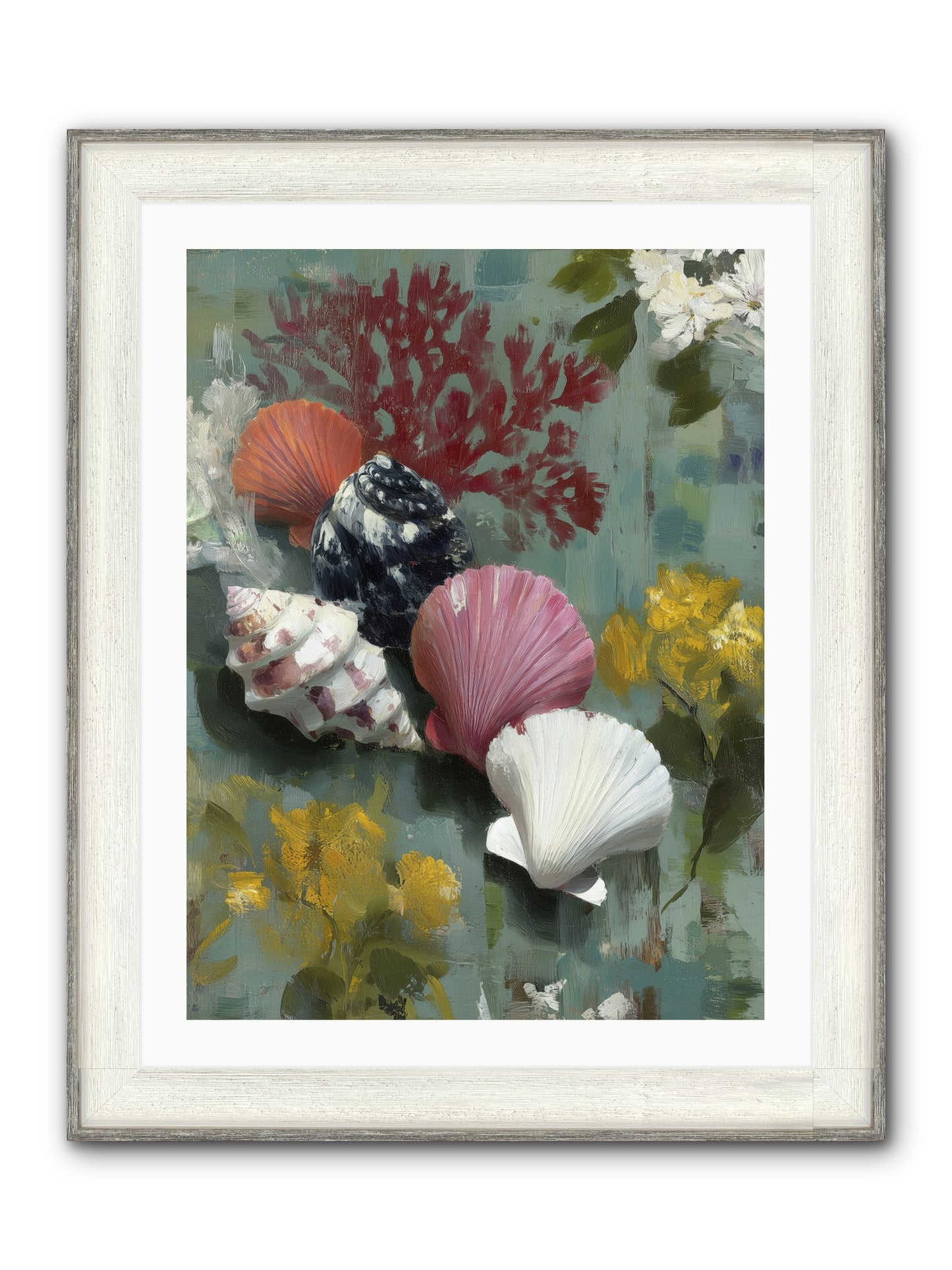 Ocean's Alphabet Framed Print - Driftwood White 24x32