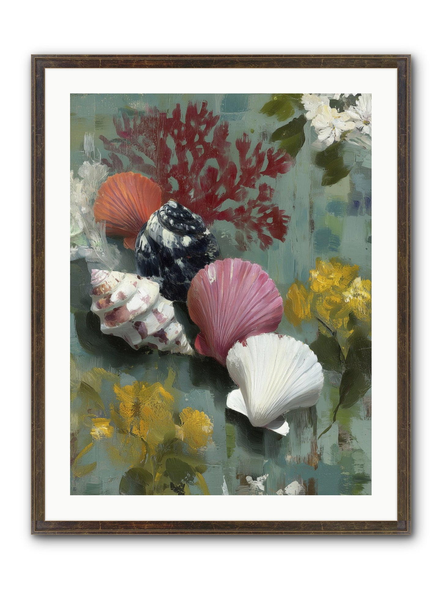 Ocean's Alphabet Framed Print - Slimwoods Black/Gold 24x32