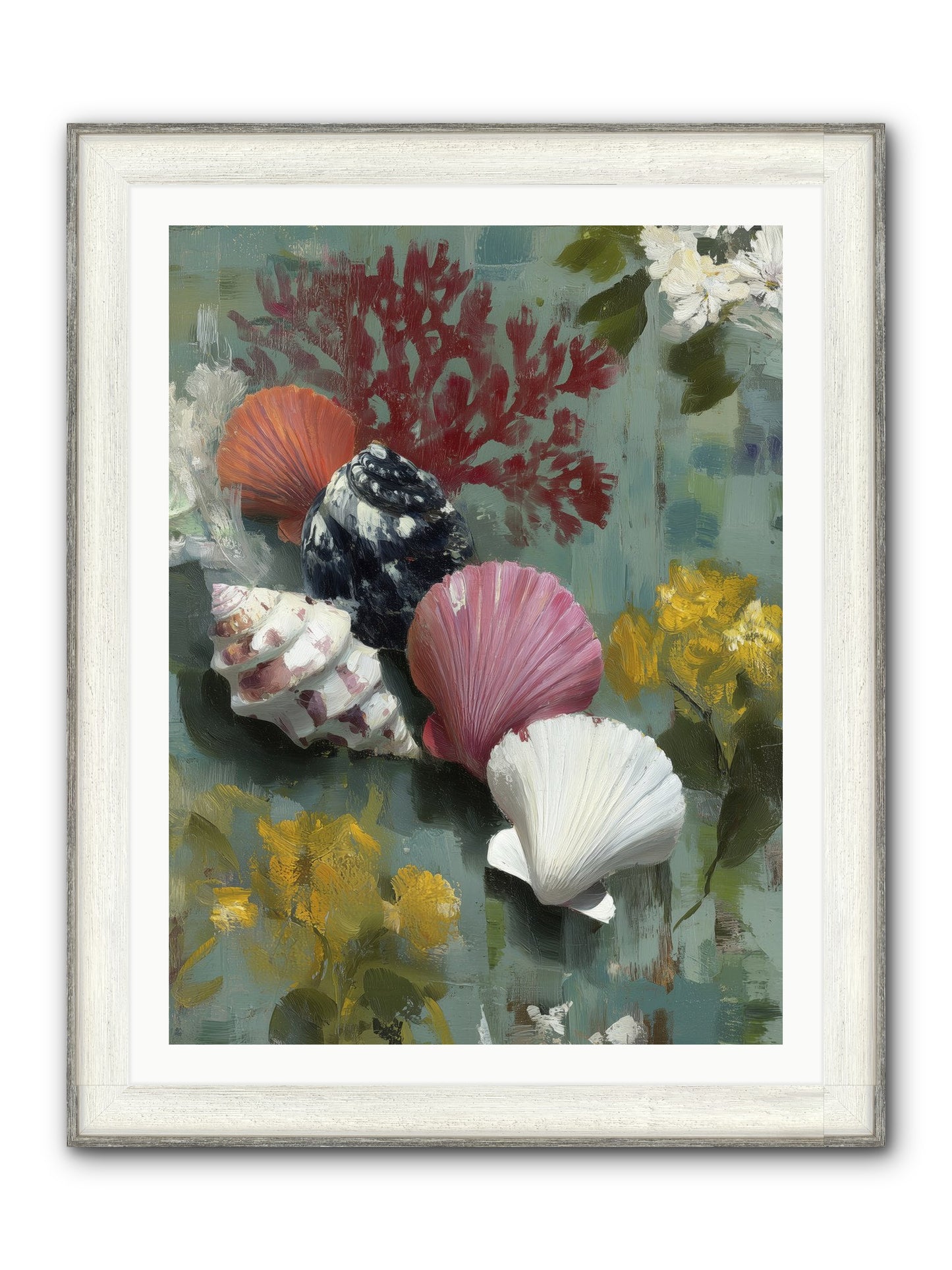 Ocean's Alphabet Framed Print - Driftwood White 30x40