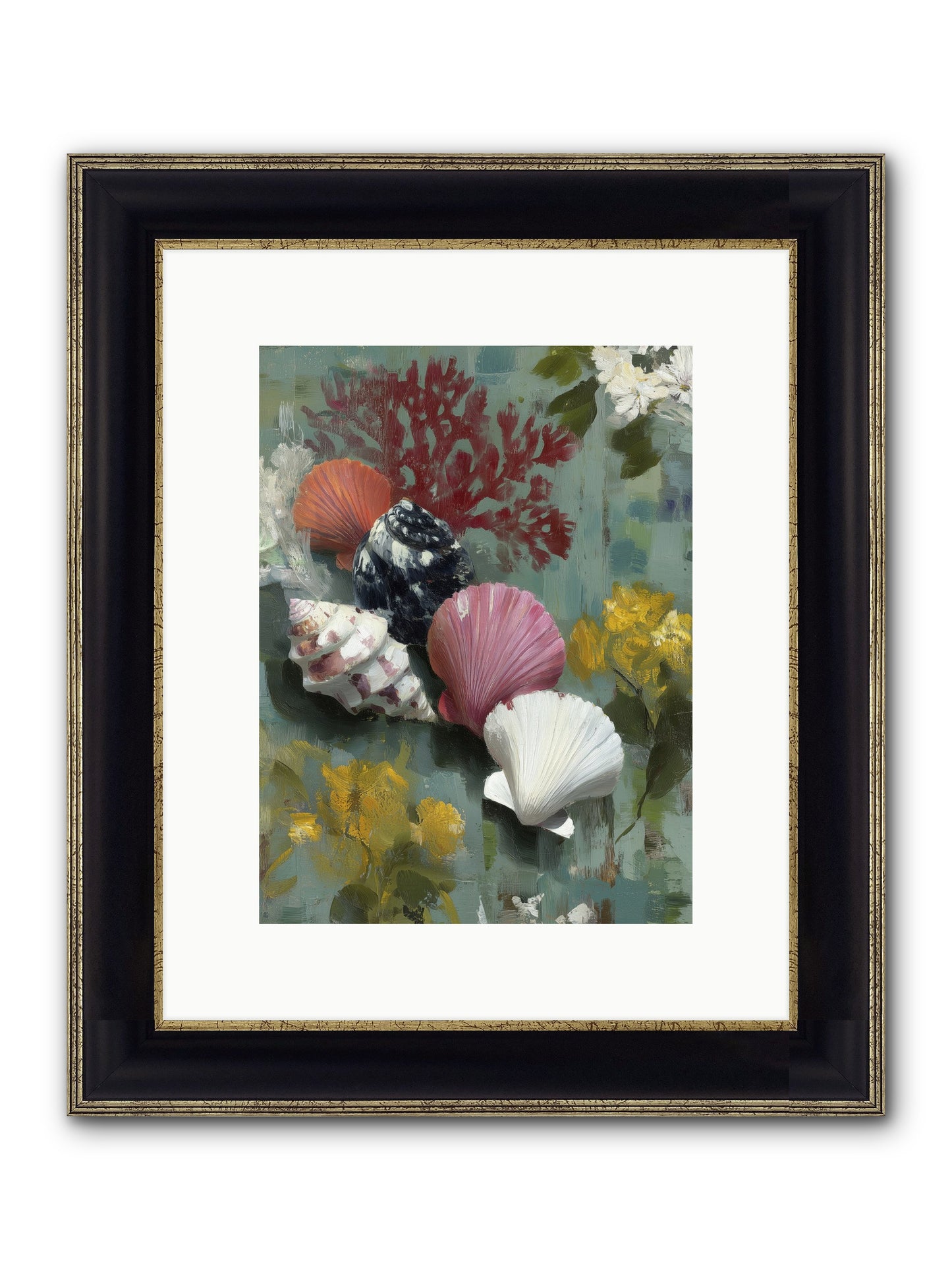 Ocean's Alphabet Framed Print - Black & Gold 9x12