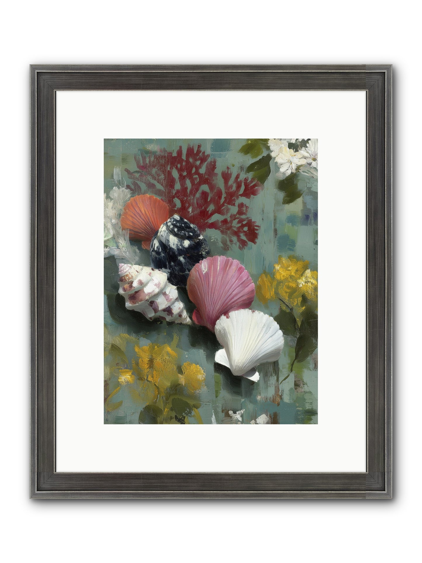 Ocean's Alphabet Framed Print - Slimwoods Black/Silver 9x12