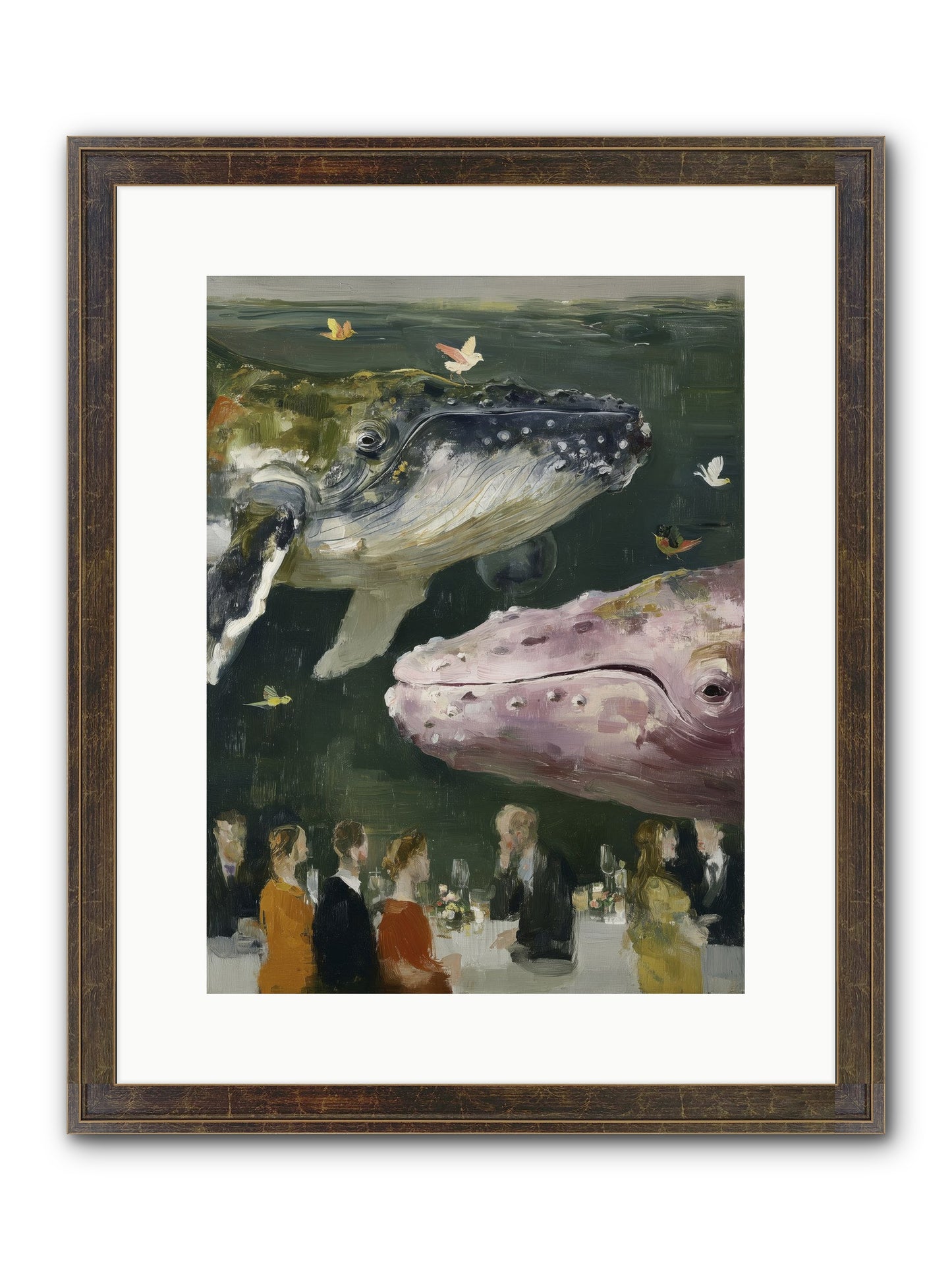 Ocean's Angels Gliding Framed Print - Slimwoods Black/Gold 12x16