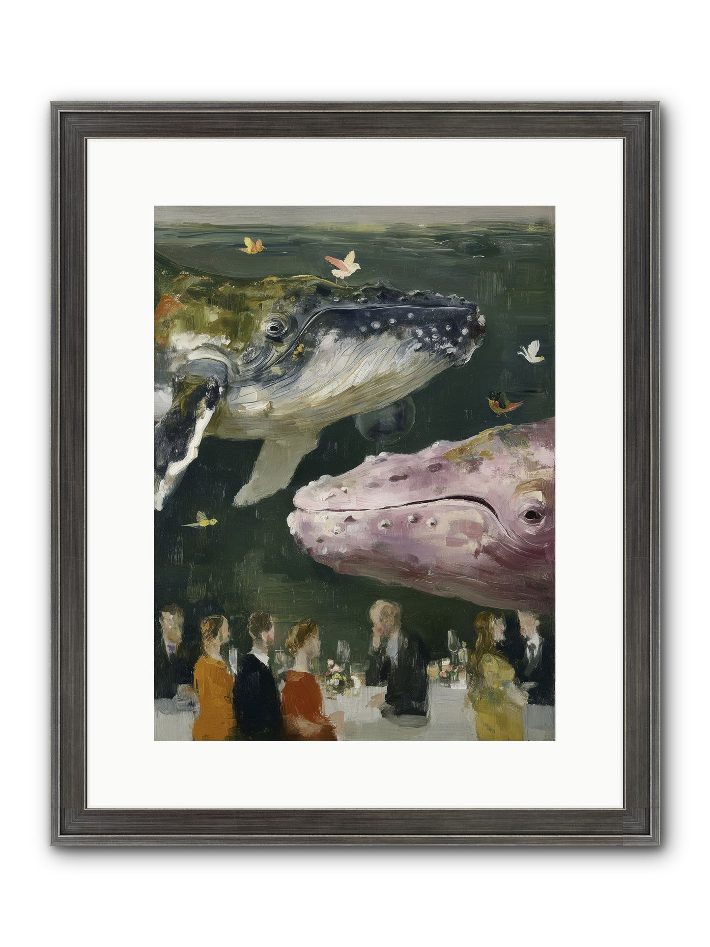 Ocean's Angels Gliding Framed Print - Slimwoods Black/Silver 12x16