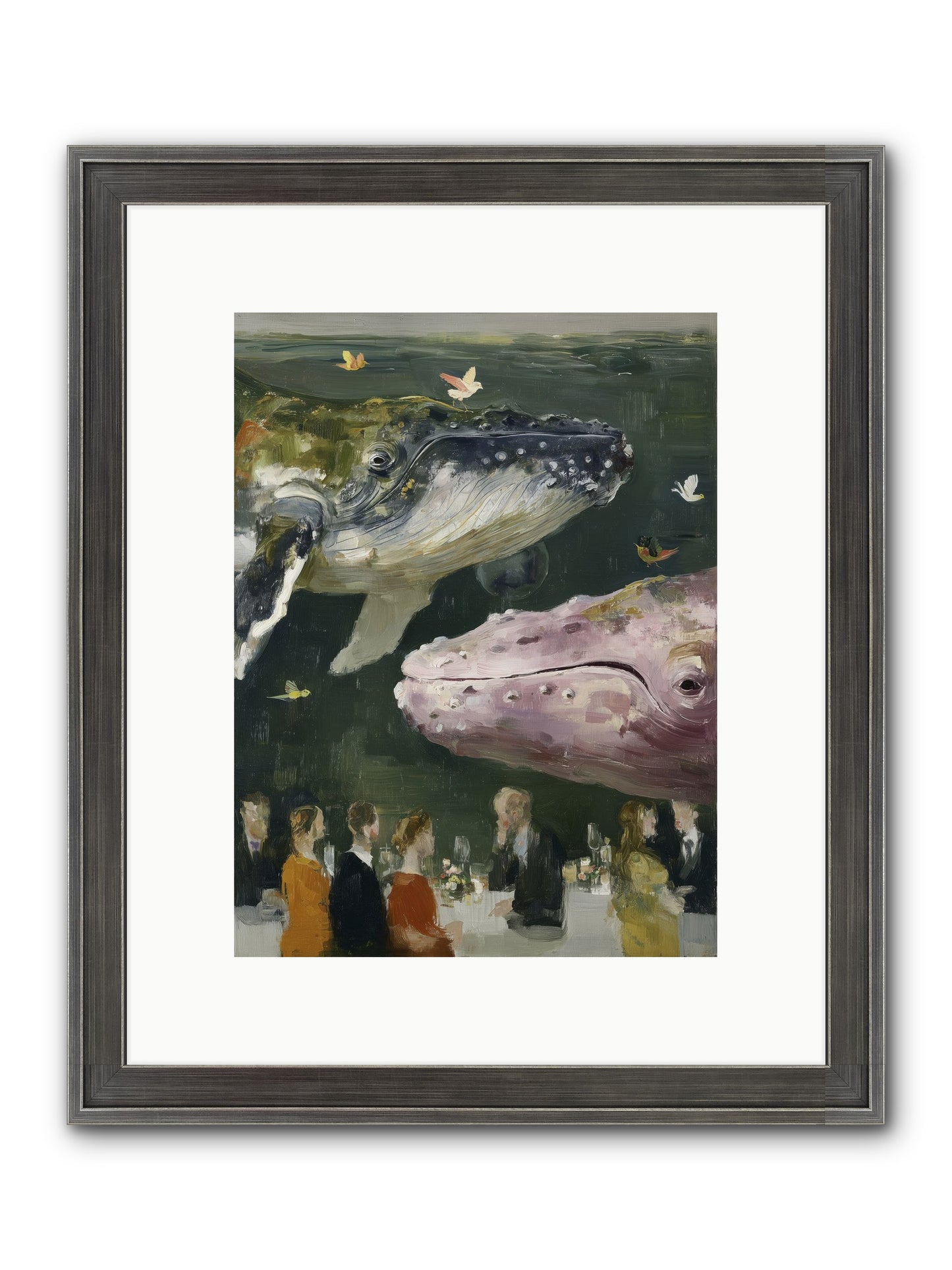 Ocean's Angels Gliding Framed Print - Slimwoods Black/Silver 9x12