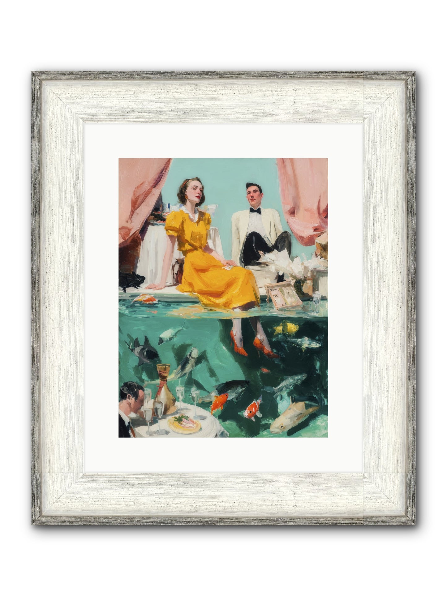 Ocean's Balcony Framed Print - Driftwood White 12x16