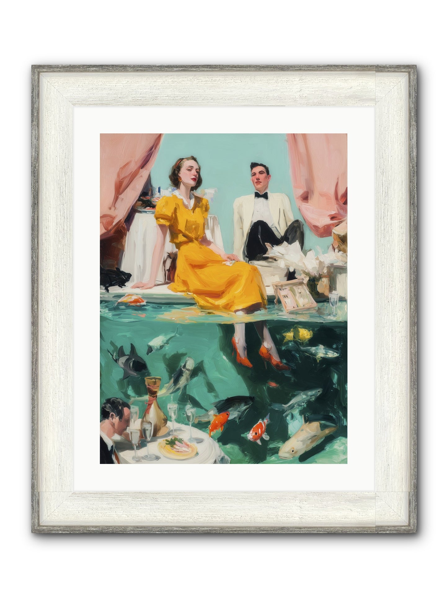 Ocean's Balcony Framed Print - Driftwood White 18x24