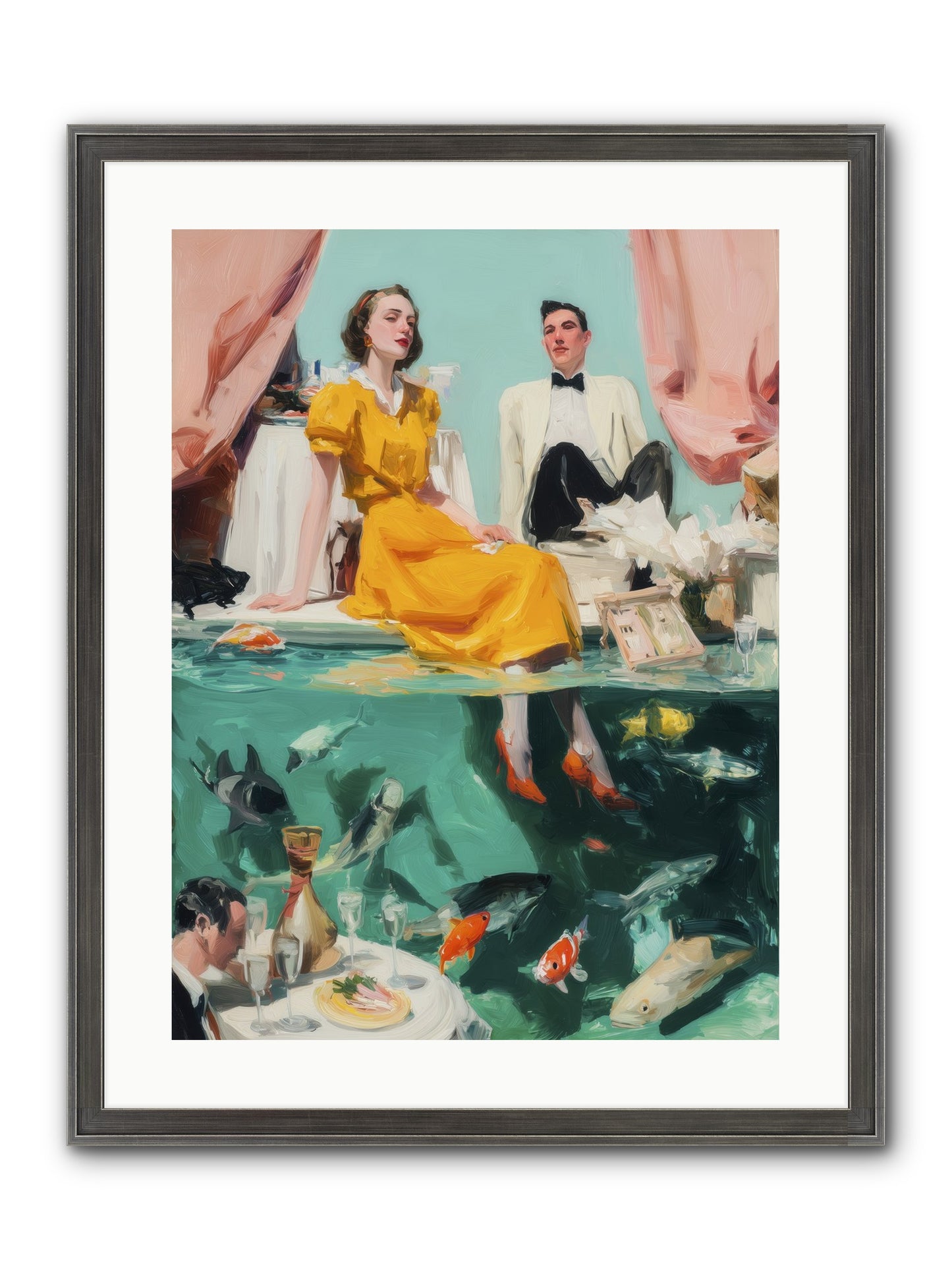 Ocean's Balcony Framed Print - Slimwoods Black/Silver 18x24