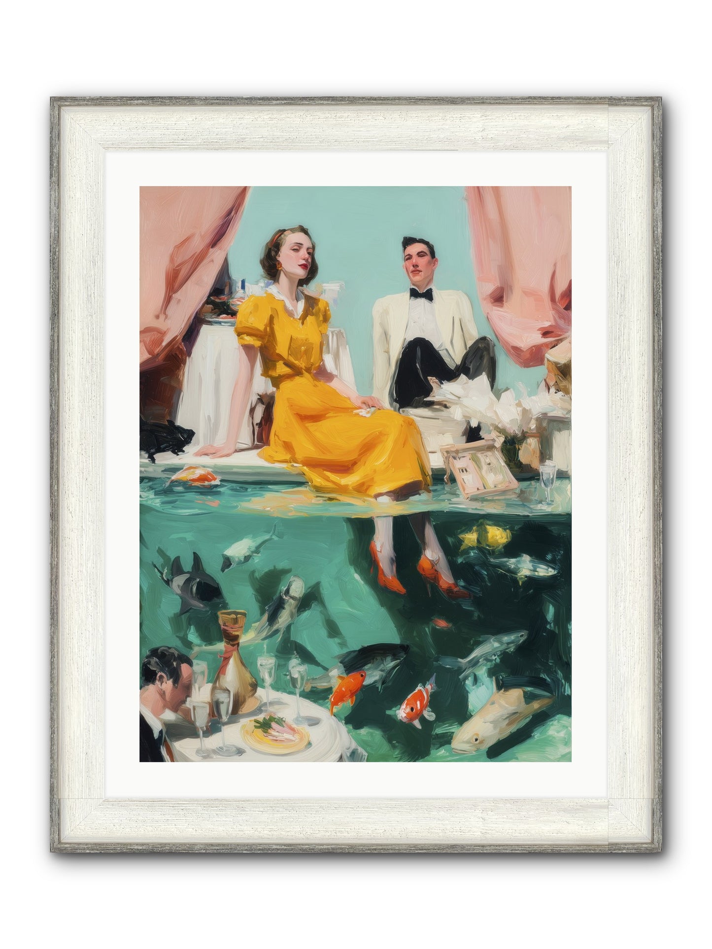 Ocean's Balcony Framed Print - Driftwood White 24x32