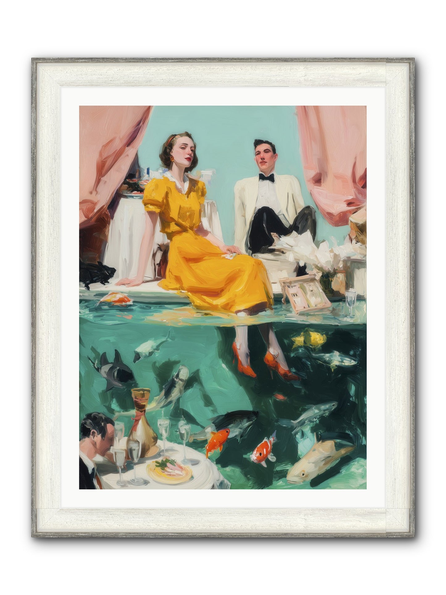 Ocean's Balcony Framed Print - Driftwood White 30x40
