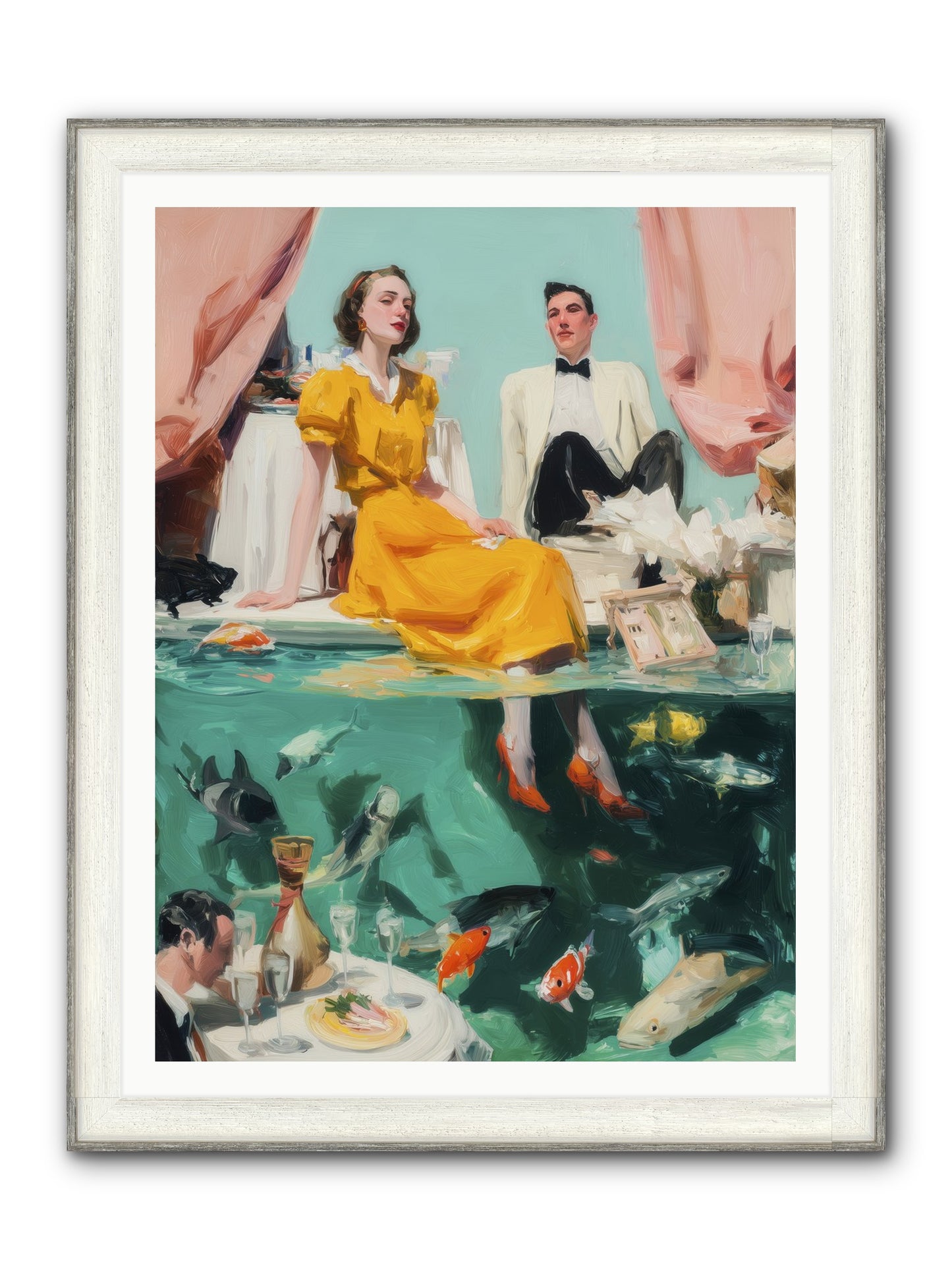 Ocean's Balcony Framed Print - Driftwood White 36x48