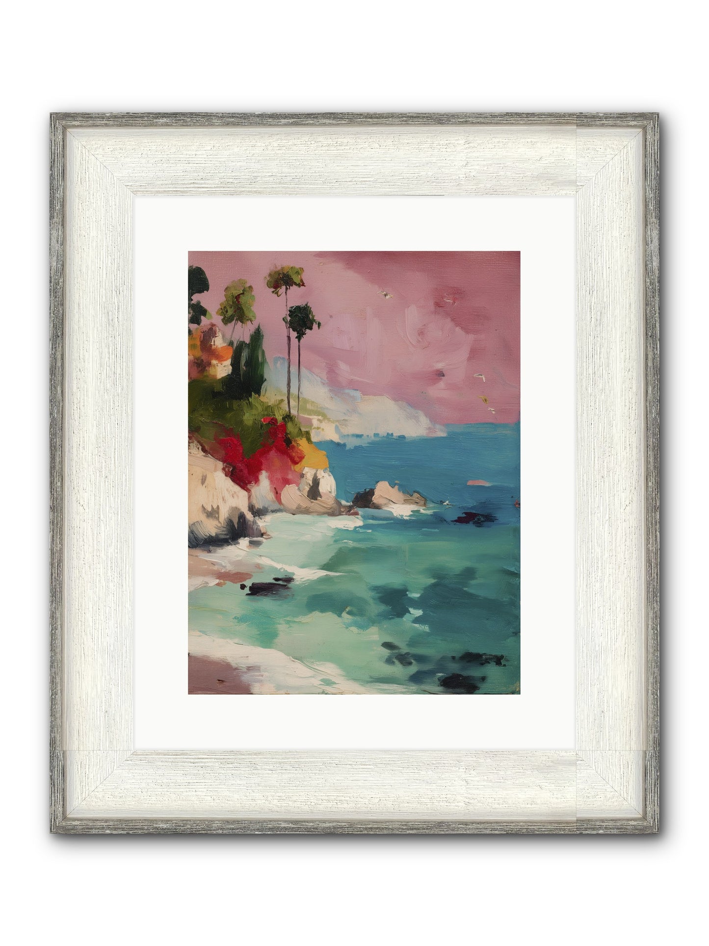 Ocean's Breath Framed Print - Driftwood White 12x16