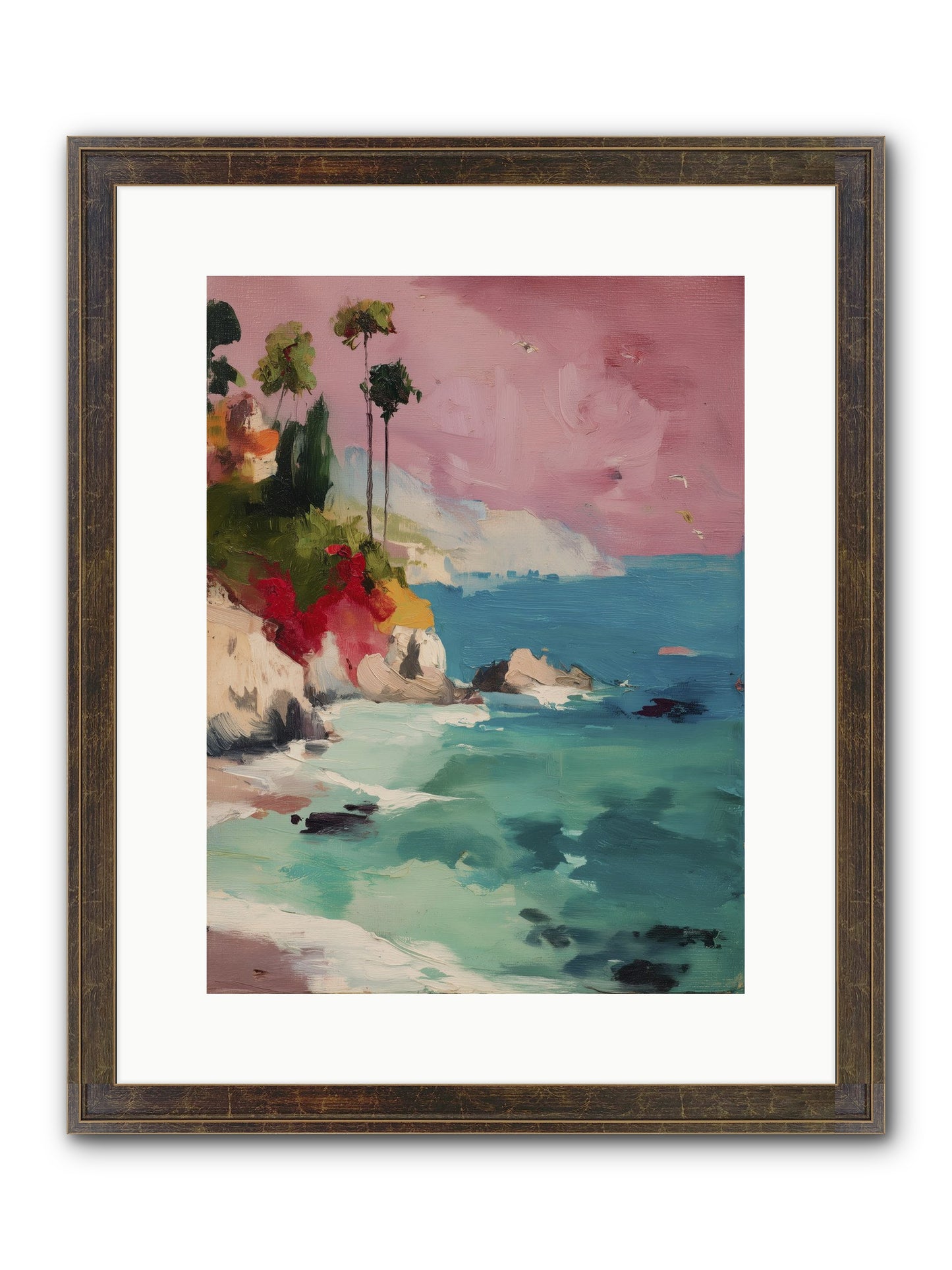 Ocean's Breath Framed Print - Slimwoods Black/Gold 12x16