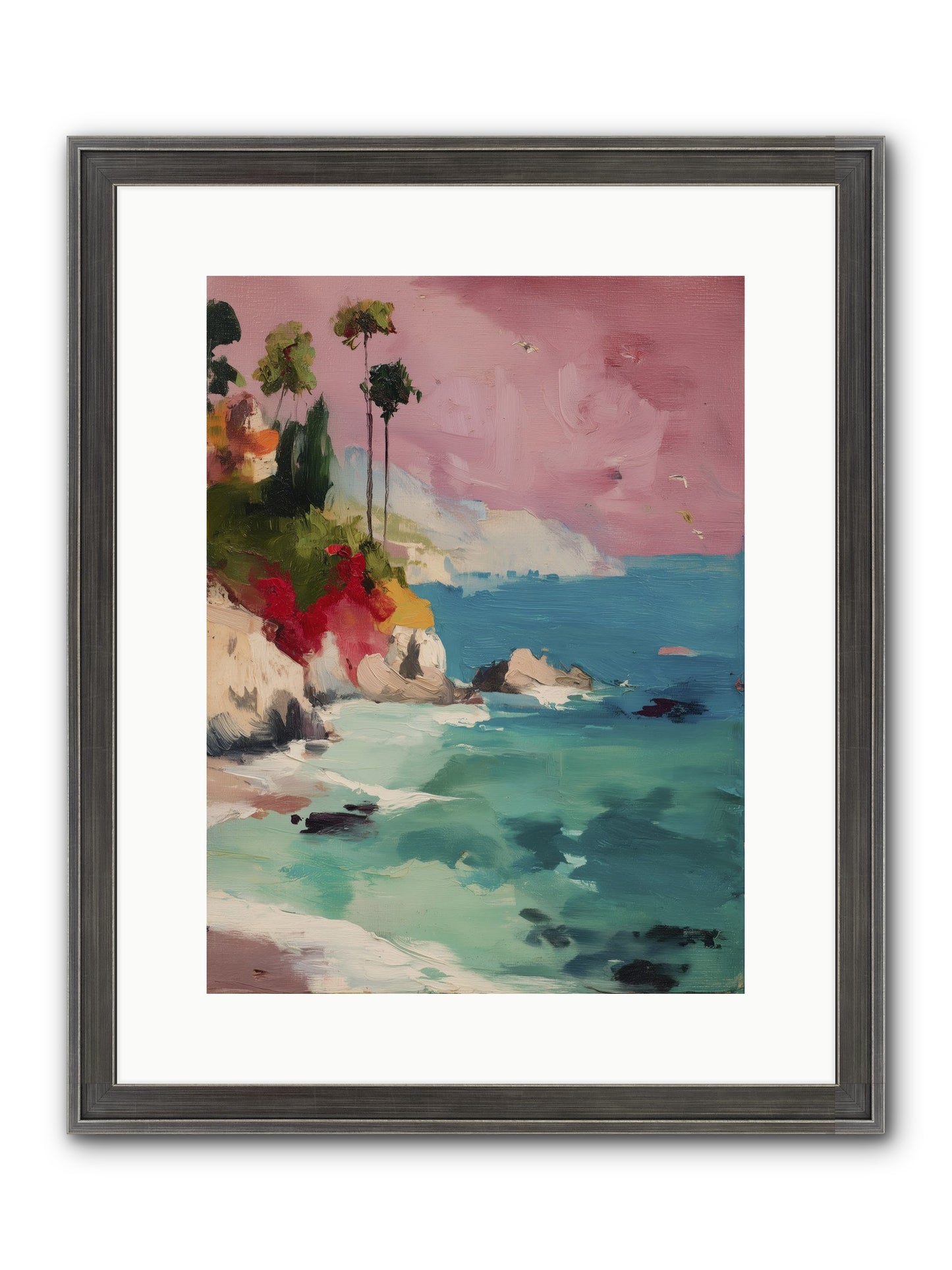 Ocean's Breath Framed Print - Slimwoods Black/Silver 12x16