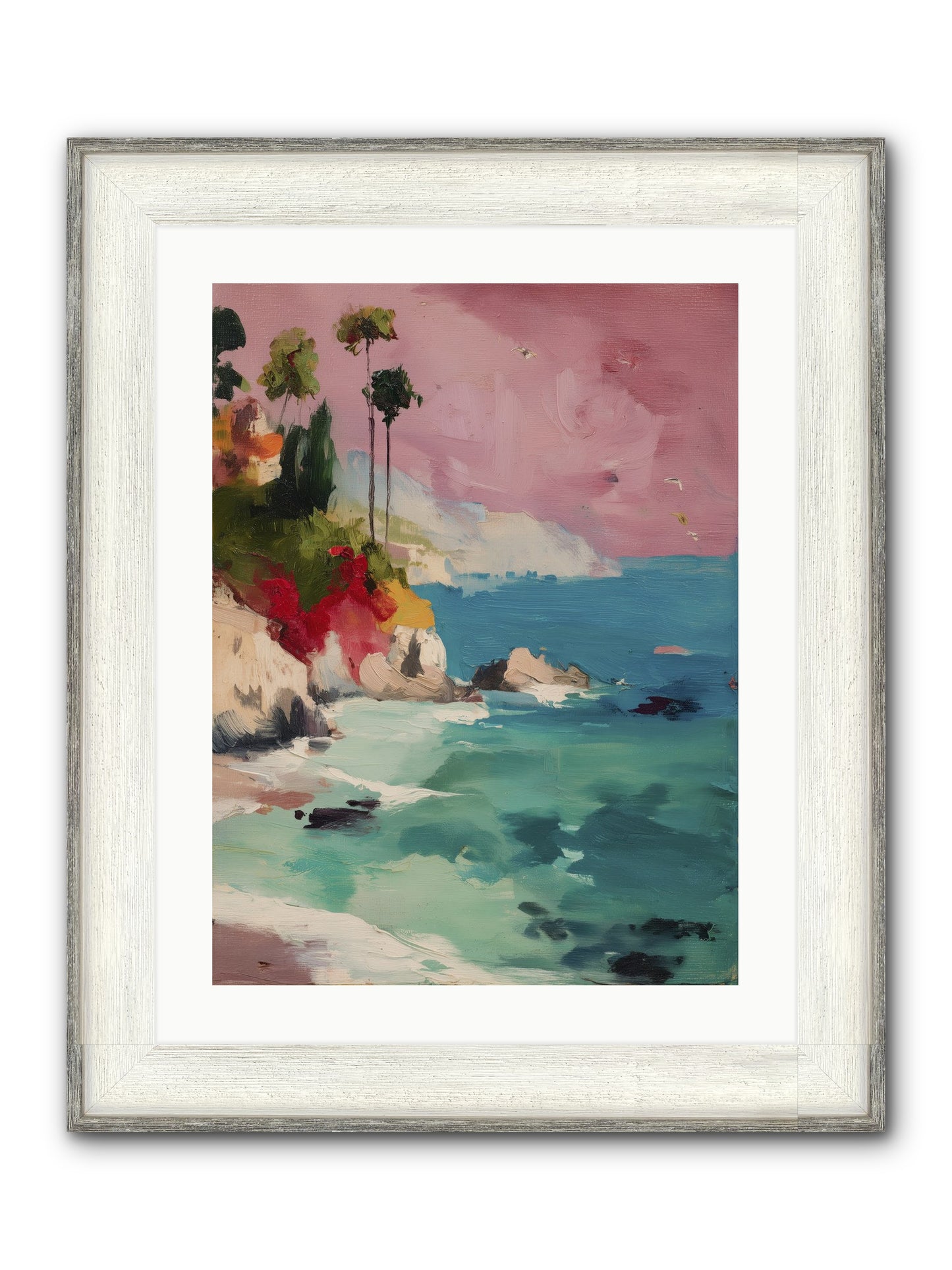 Ocean's Breath Framed Print - Driftwood White 18x24