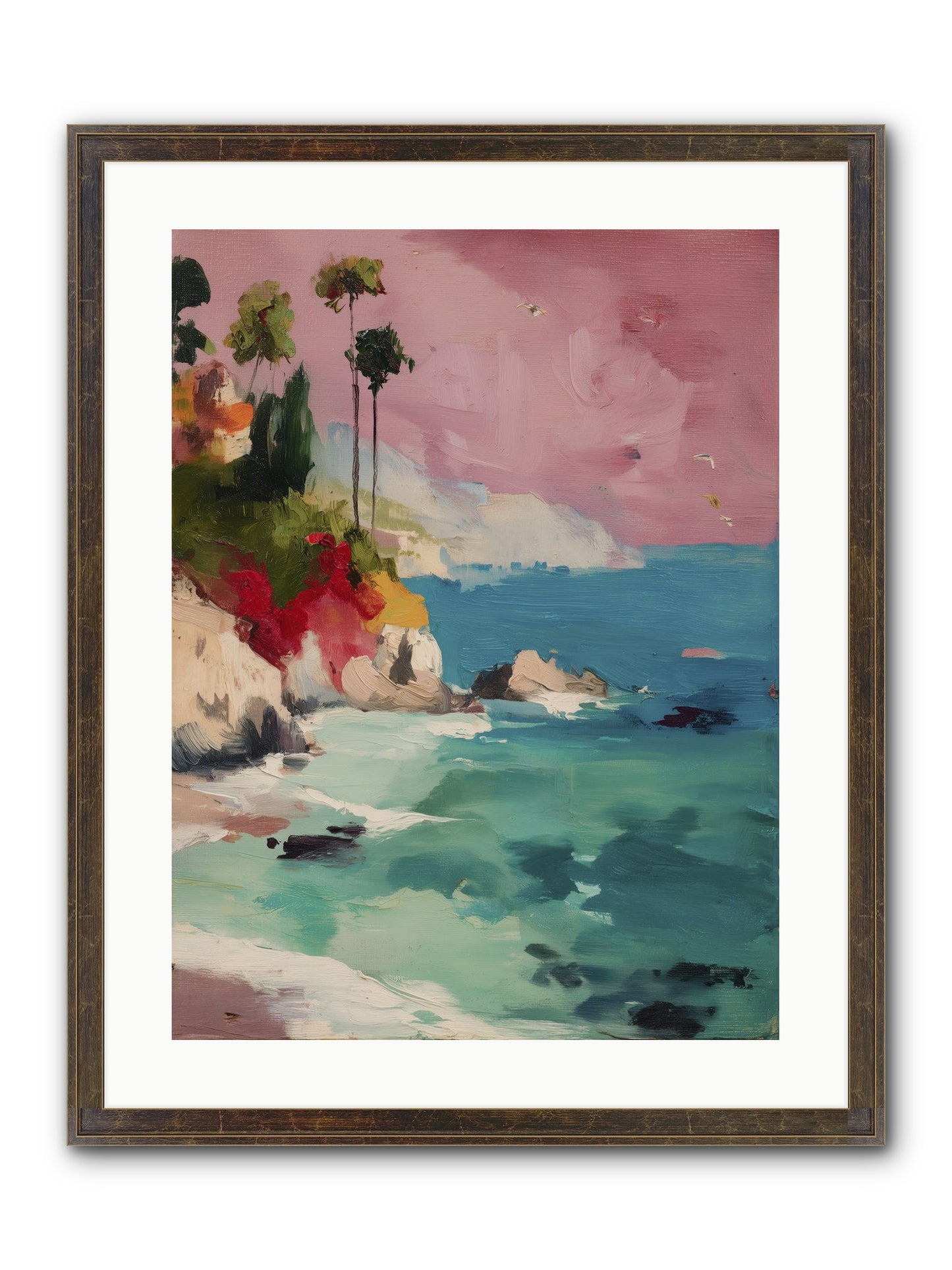 Ocean's Breath Framed Print - Slimwoods Black/Gold 18x24