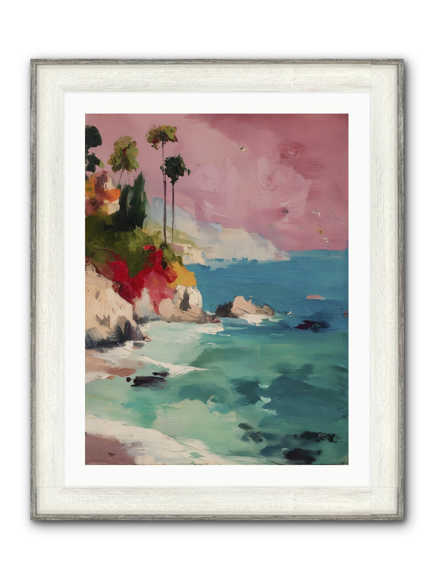 Ocean's Breath Framed Print - Driftwood White 24x32