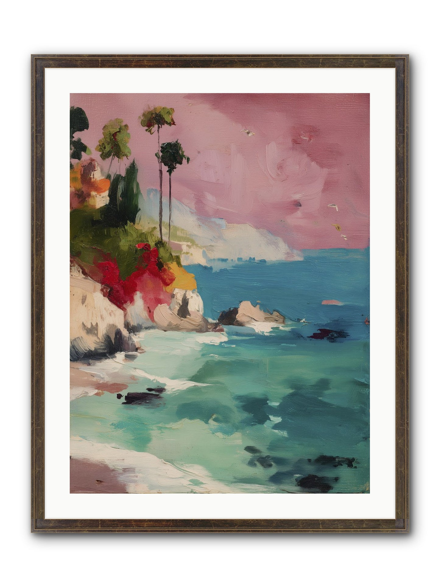 Ocean's Breath Framed Print - Slimwoods Black/Gold 24x32