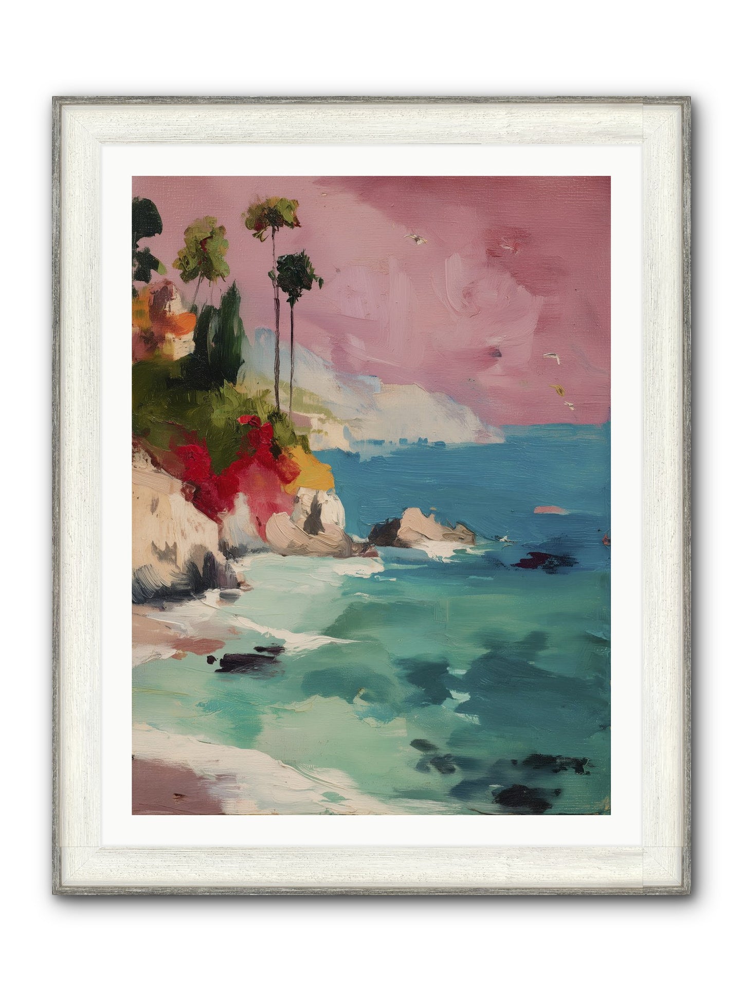 Ocean's Breath Framed Print - Driftwood White 30x40