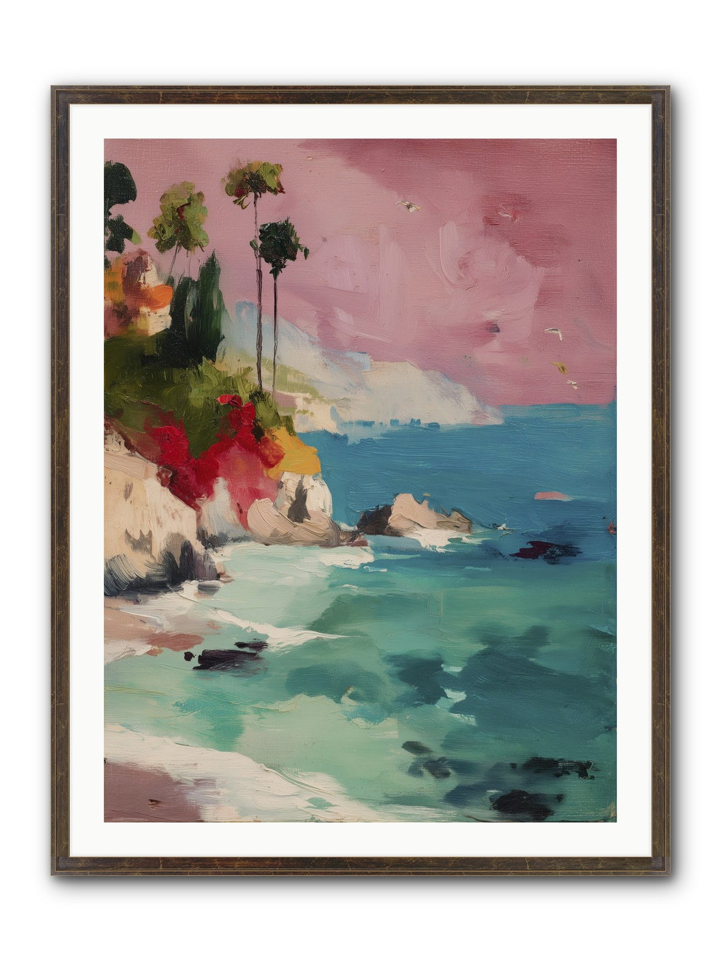 Ocean's Breath Framed Print - Slimwoods Black/Gold 30x40