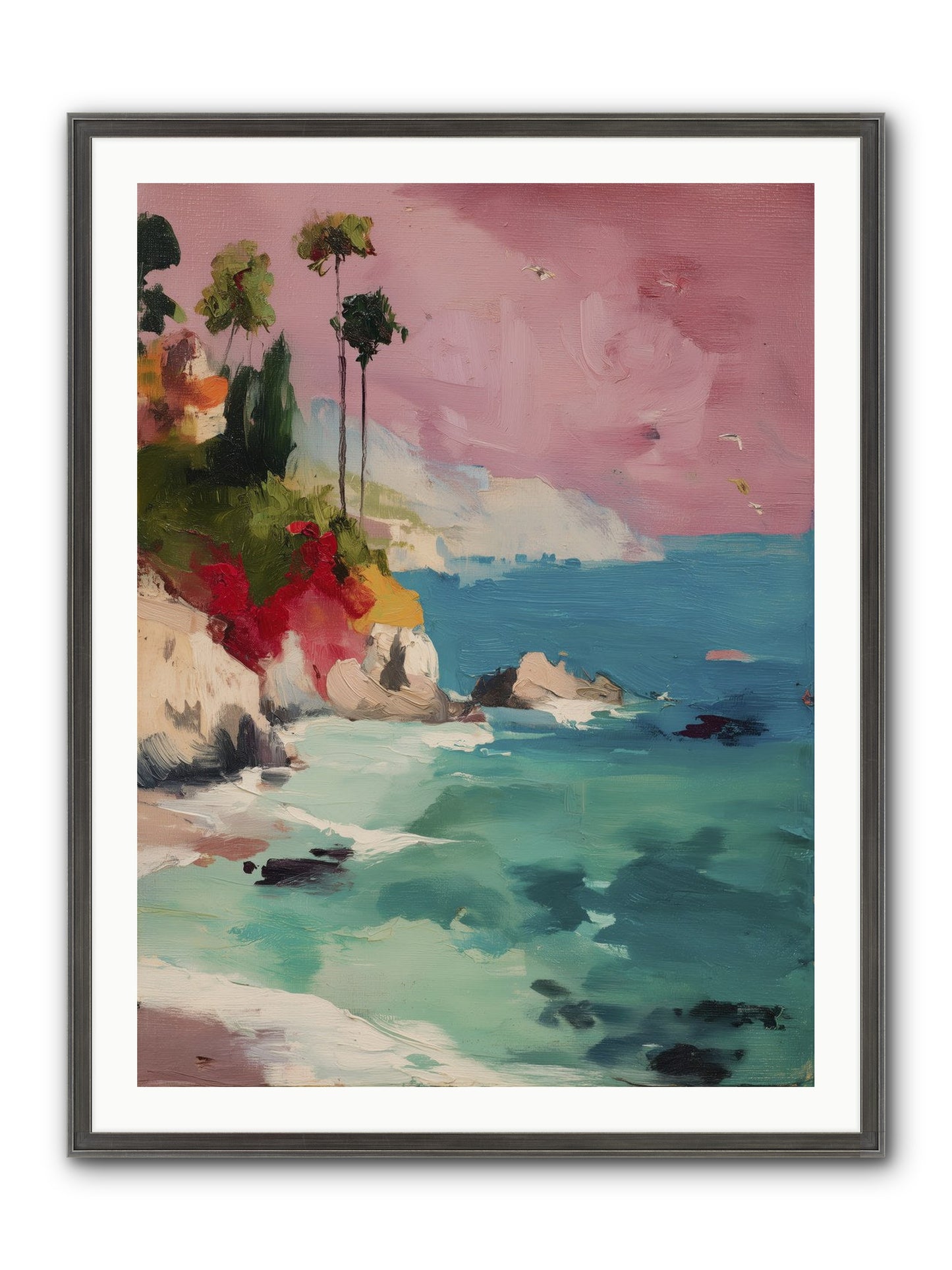 Ocean's Breath Framed Print - Slimwoods Black/Silver 30x40