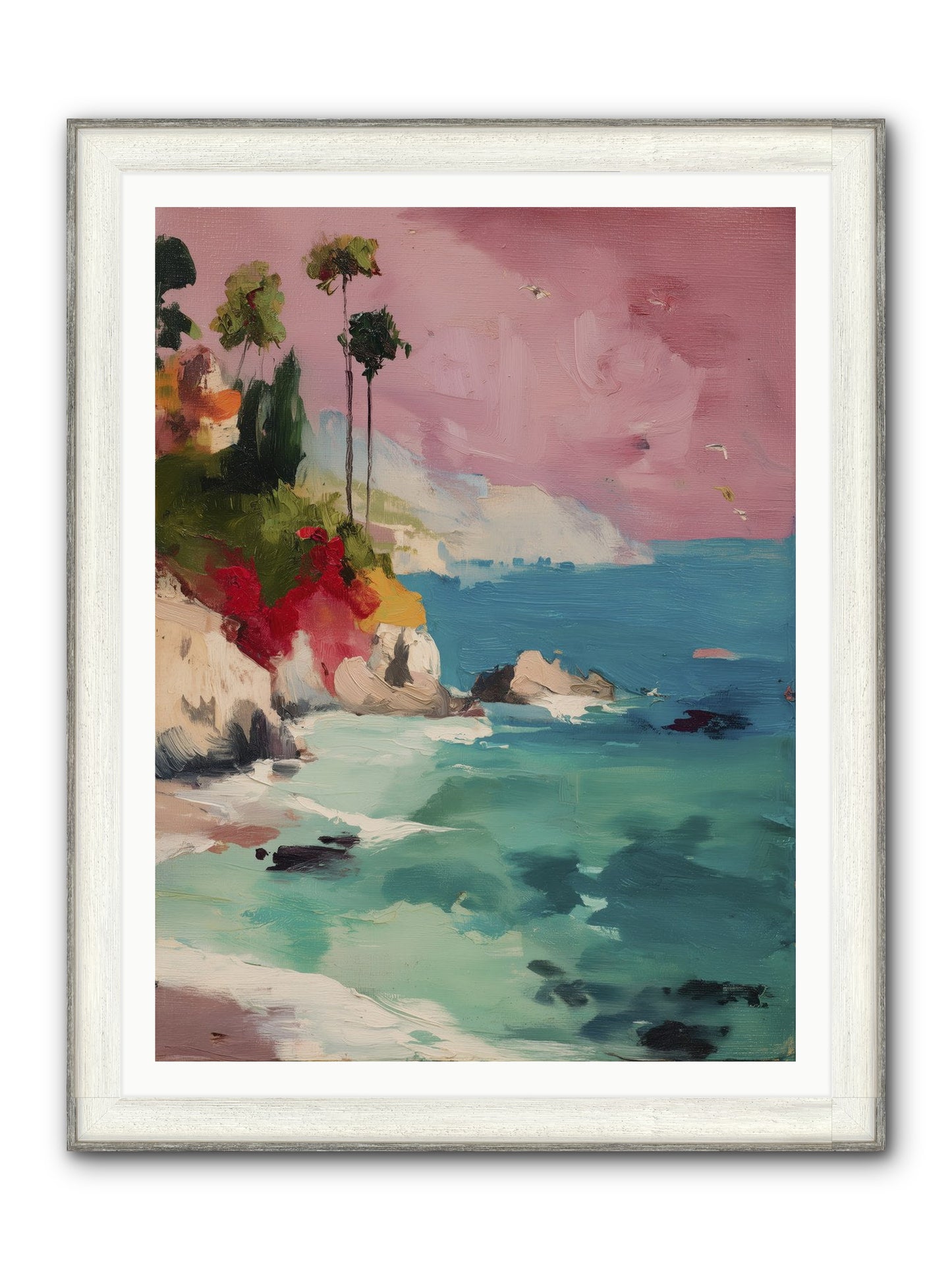 Ocean's Breath Framed Print - Driftwood White 36x48