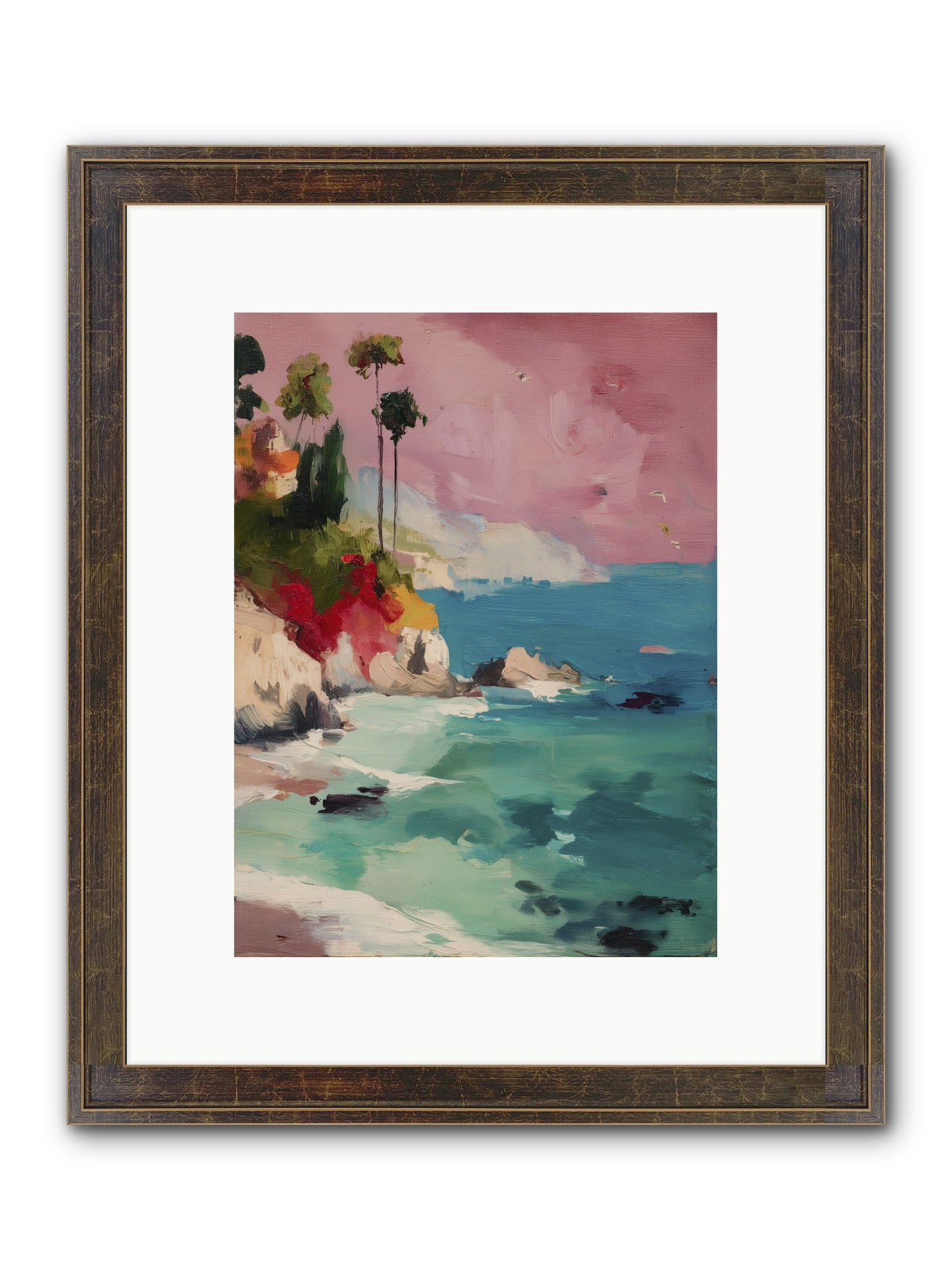 Ocean's Breath Framed Print - Slimwoods Black/Gold 9x12