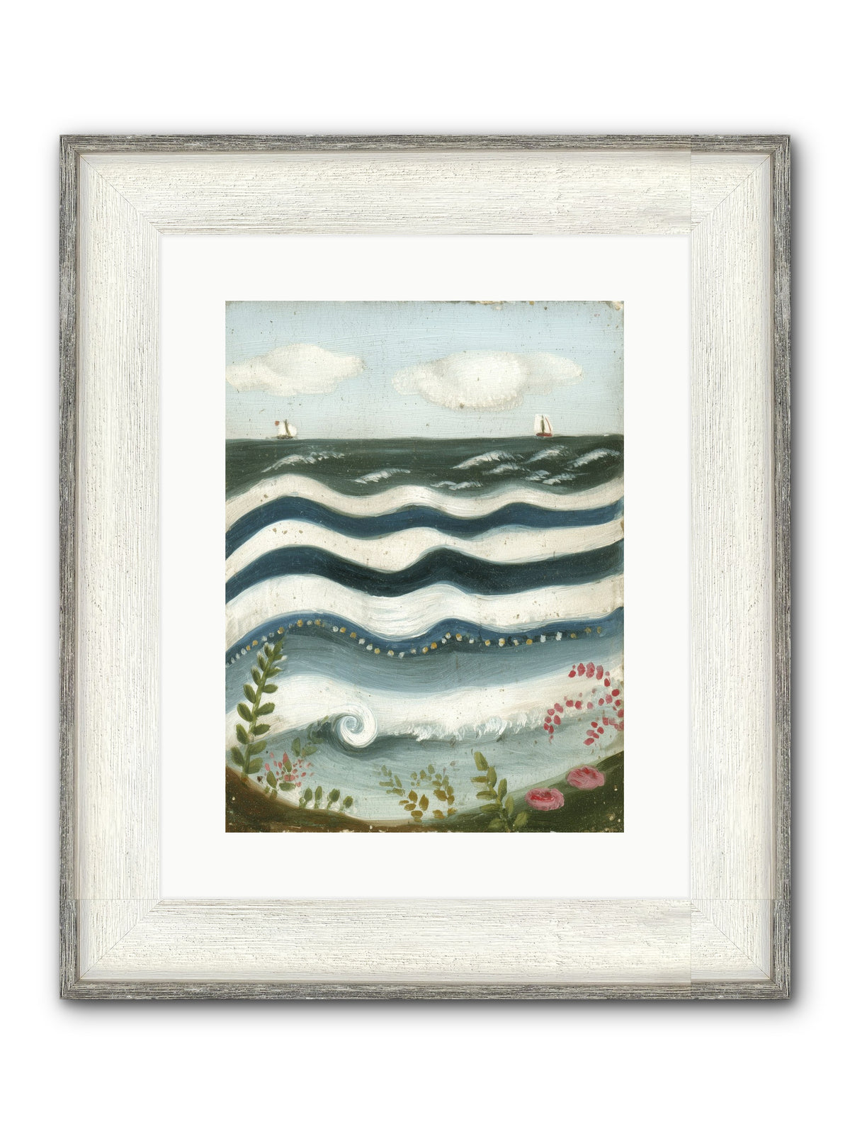Ocean's Brush Framed Print - Driftwood White 12x16