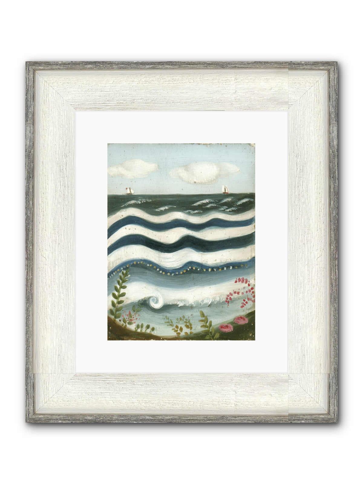 Ocean's Brush Framed Print - Driftwood White 9x12